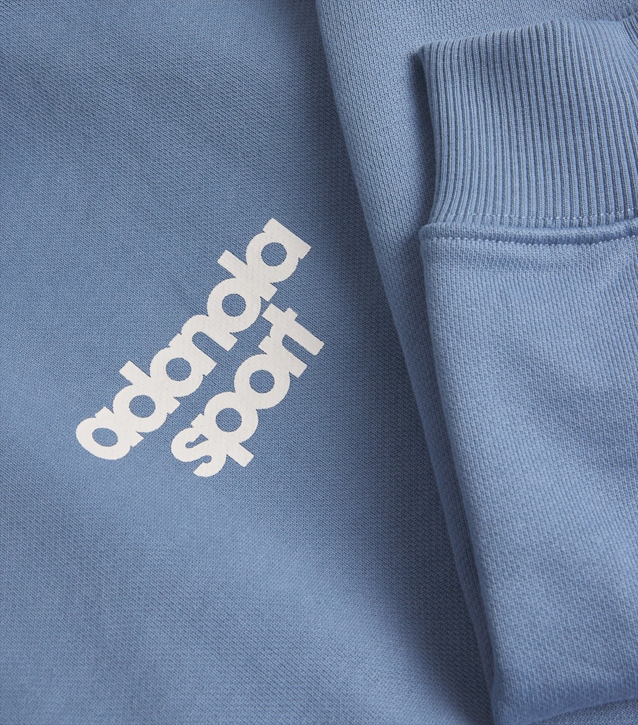 Organic Cotton Bold Logo Zip-Up Hoodie VNTGE BLUE/MRSH WHTE Image 5