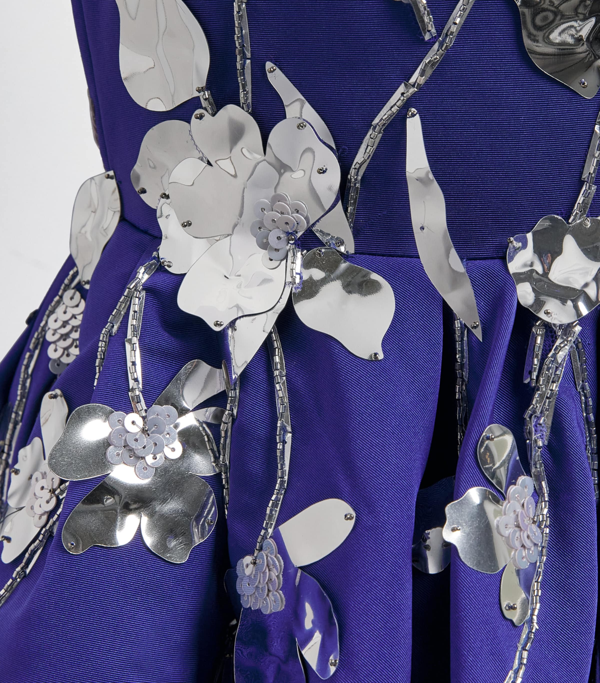 Pamella Roland Womens Embellished Strapless Gown Cobalt/silver Image 2