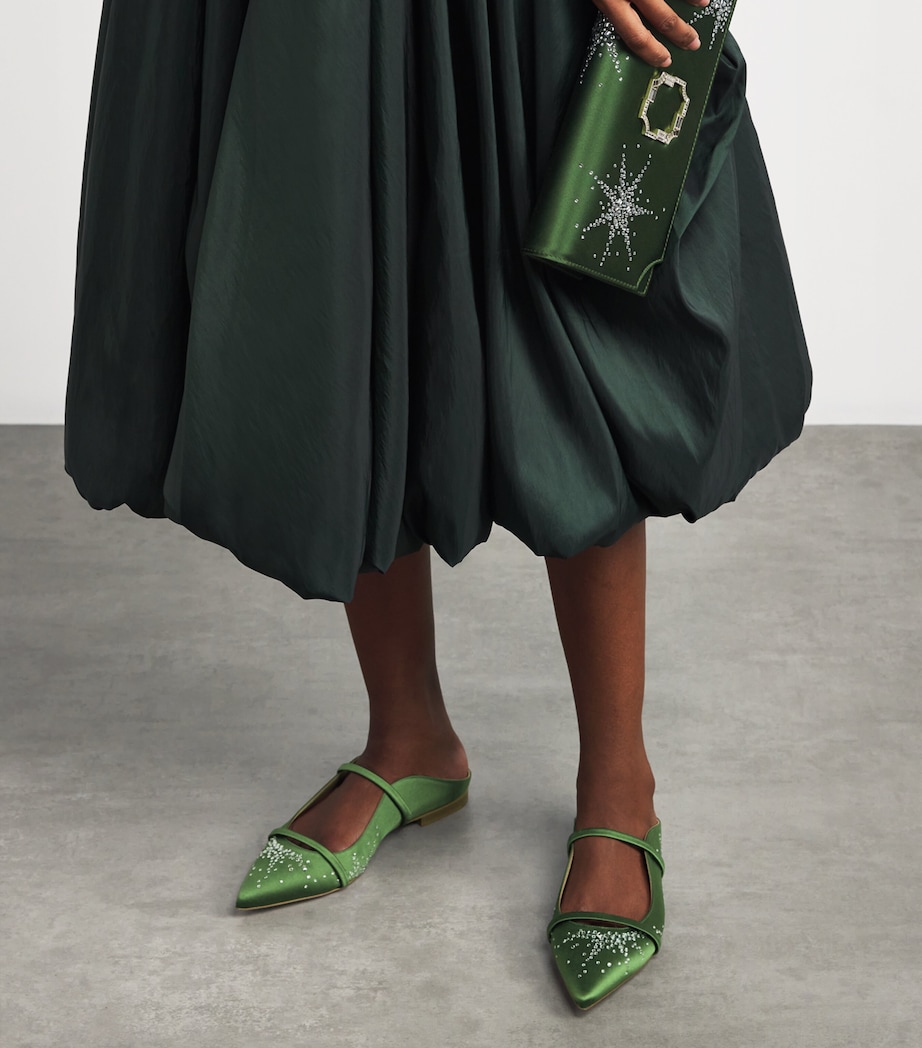 Crystal-Embellished Maureen Mules HARRODS GREEN Image 2