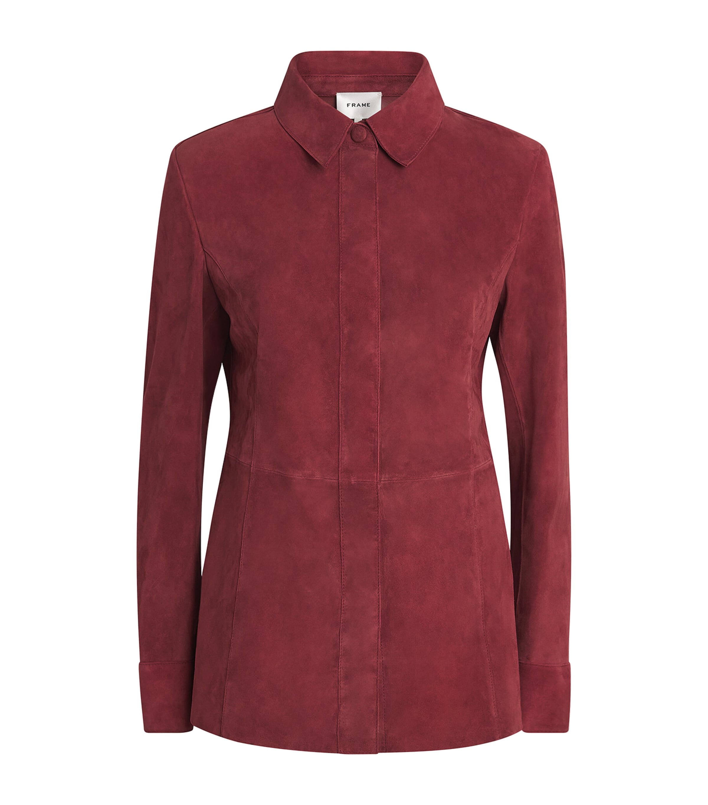 FRAME Womens The Suede Shirt Garnet Image 1