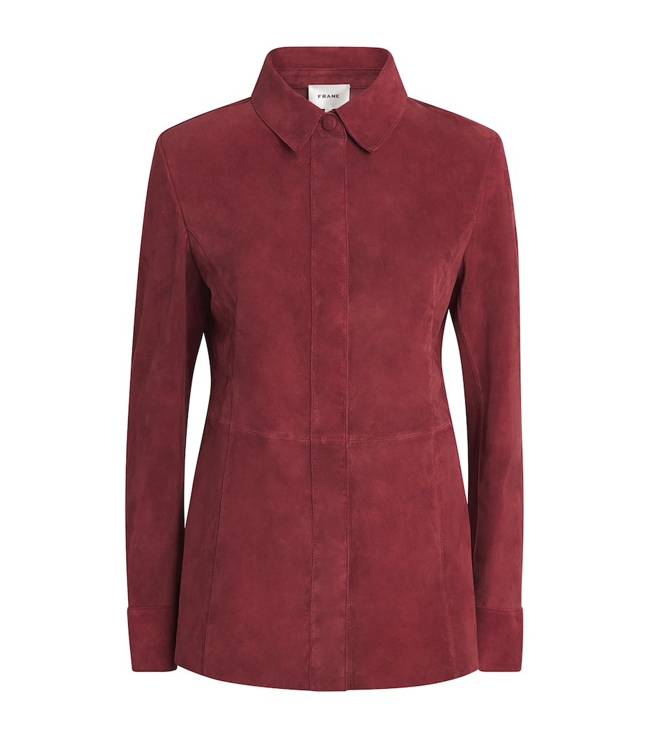FRAME Womens The Suede Shirt Garnet Image 1