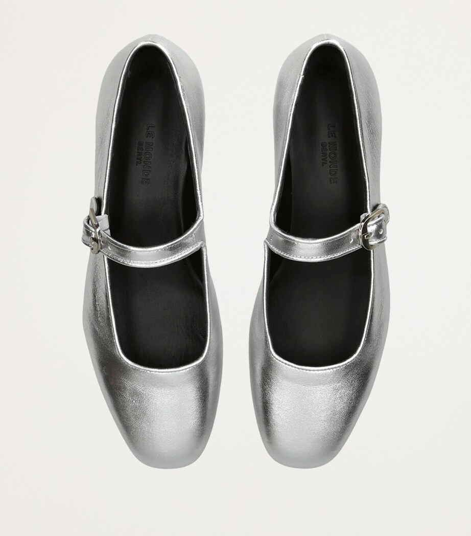 Le Monde Beryl Metallic Leather Mary Janes Silver Image 4