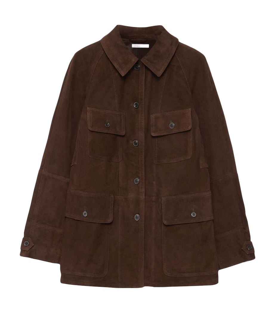 AllSaints Womens Suede Roiya Hunting Jacket Fango Brown Image 1