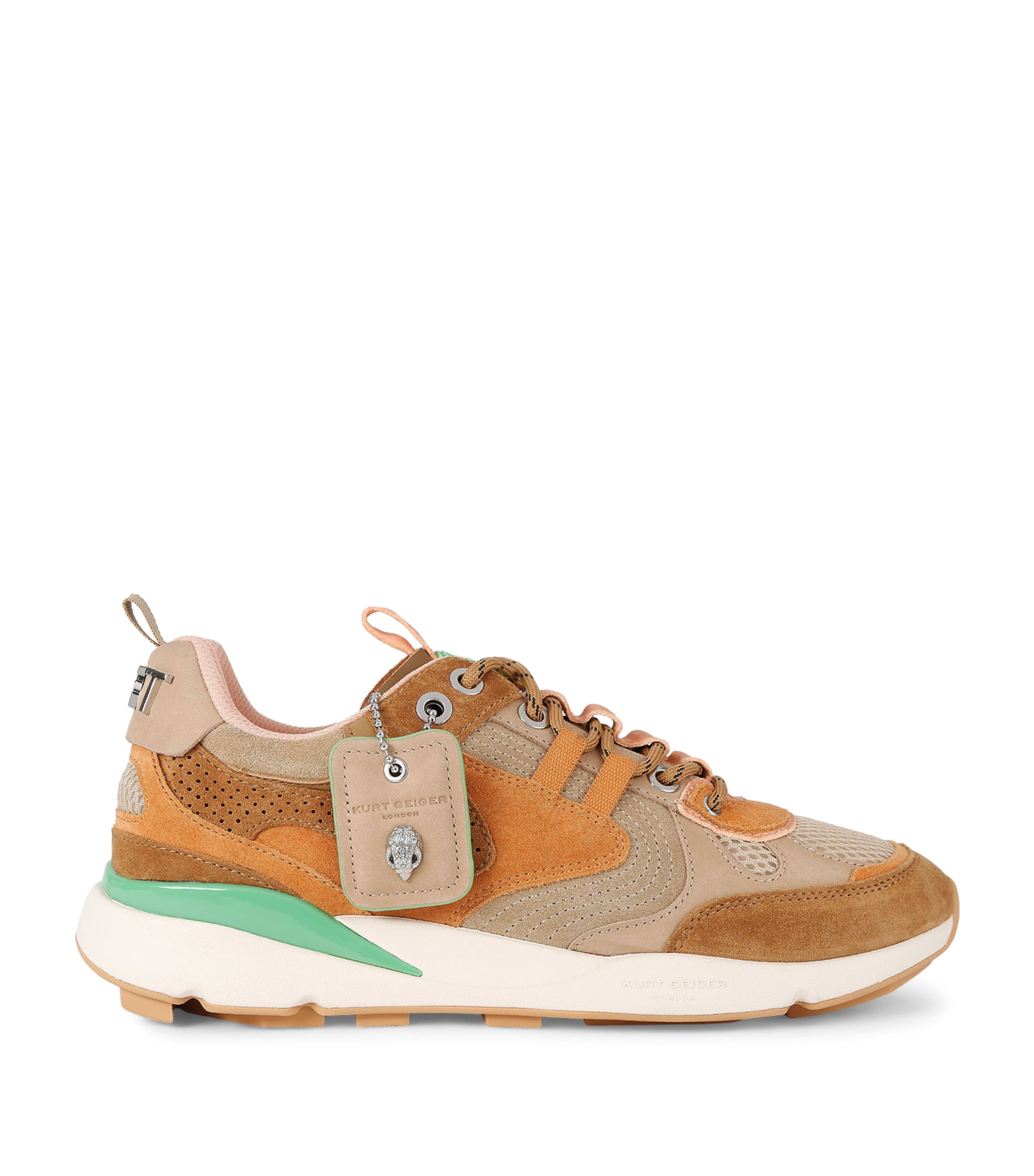 Kurt Geiger London Suede Kurt Runner Sneakers Tan Comb Image 1