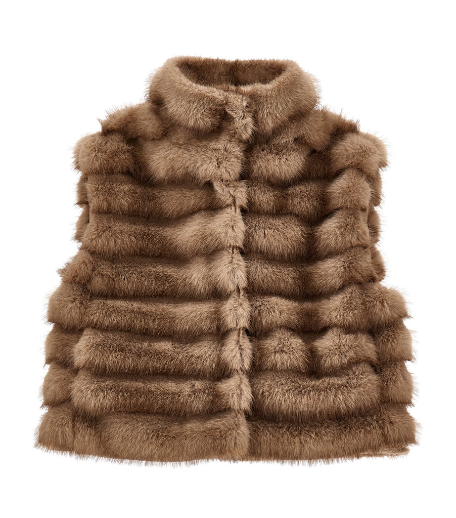 Faux Fur Gilet (8-11 Years) TAUPE Image 1
