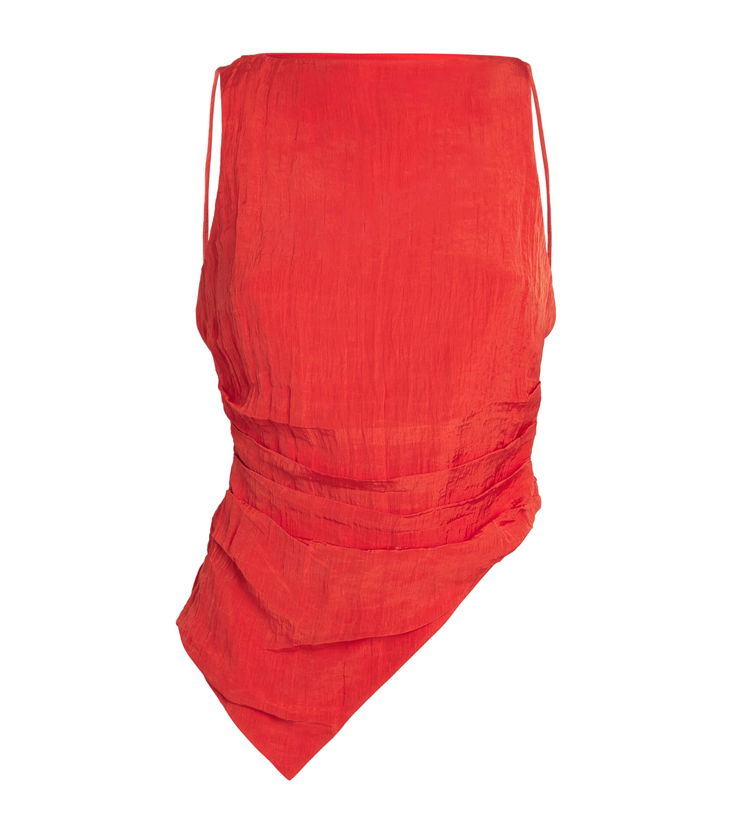 SIR CRINKLE-SATIN ASYMMETRIC LIGERA TOP