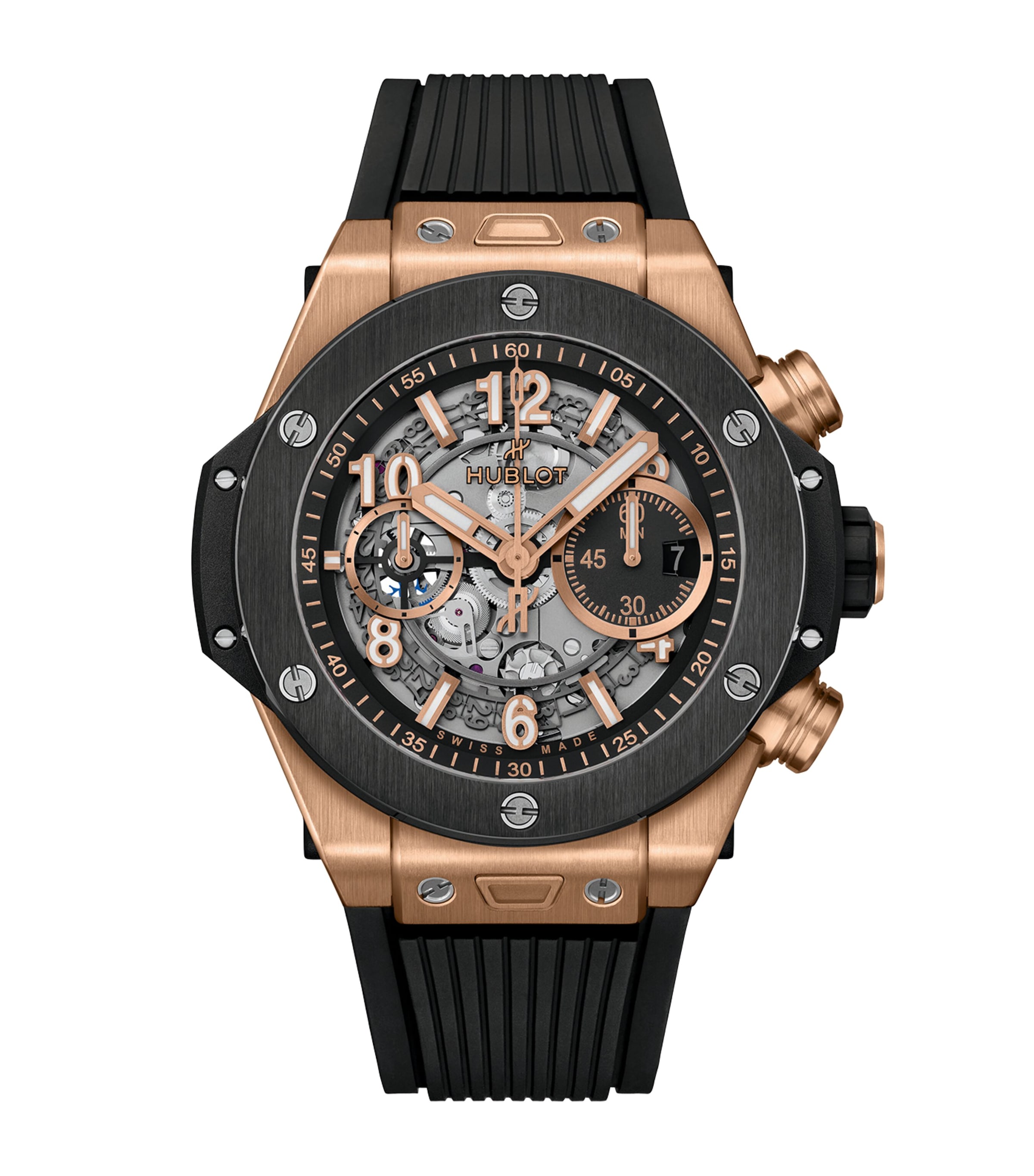 Hublot King Gold Big Bang Chronograph Watch 44mm Black Image 1