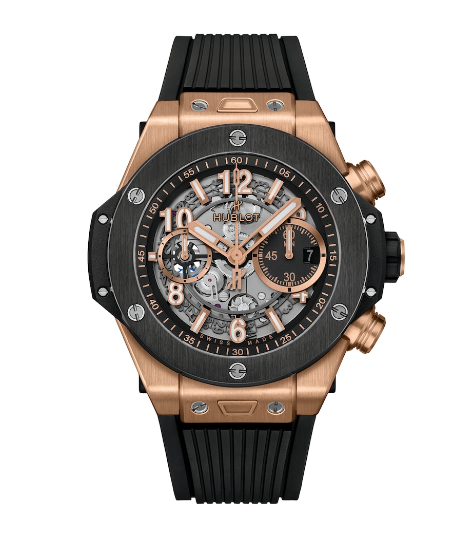 Hublot King Gold Big Bang Chronograph Watch 44mm Black Image 1