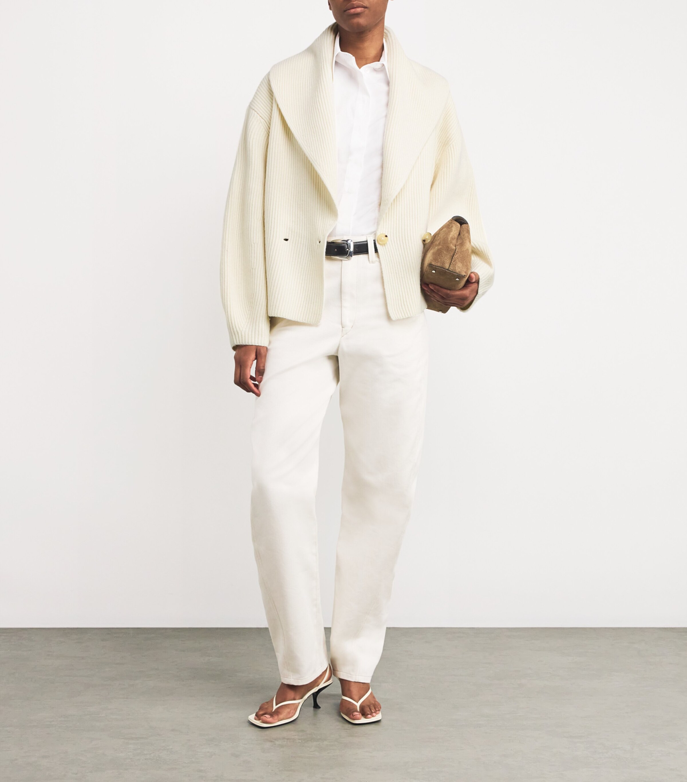 Wool-Blend Shawl Cardigan MILK 106 Image 2