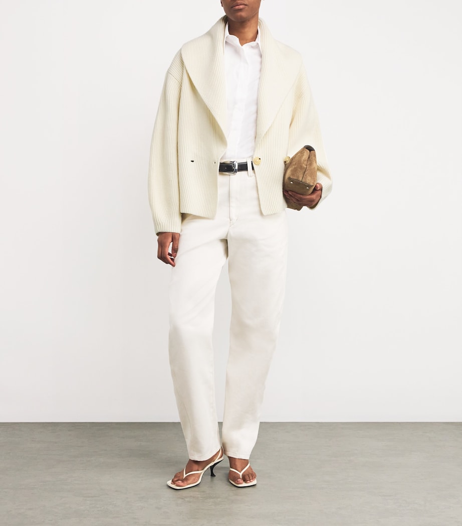 Wool-Blend Shawl Cardigan MILK 106 Image 2