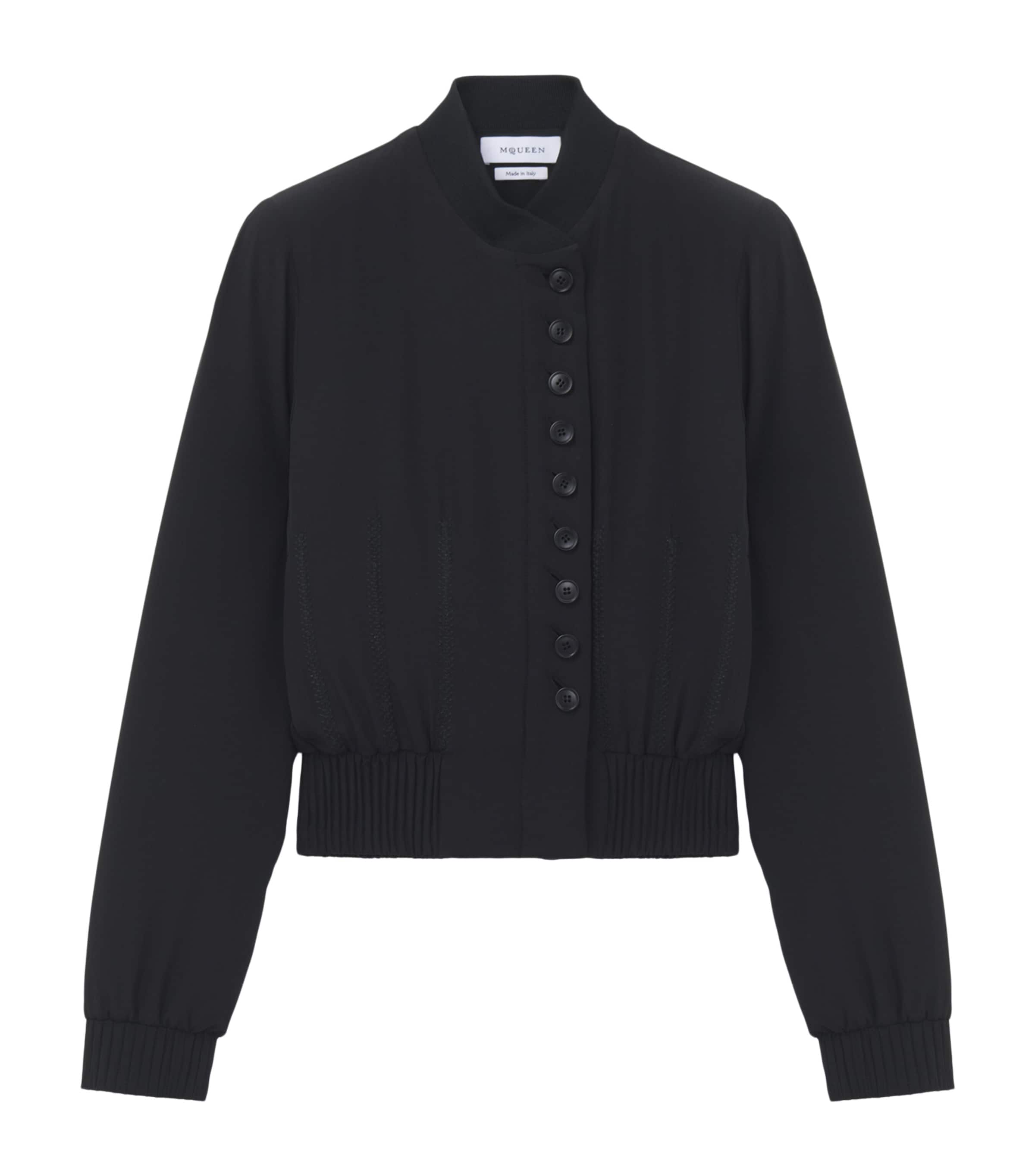 McQueen Womens Silk Bomber Jacket Image 1