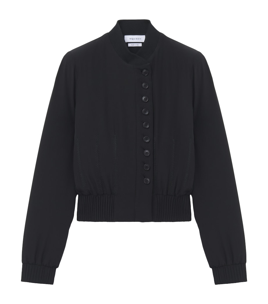 McQueen Womens Silk Bomber Jacket Image 1