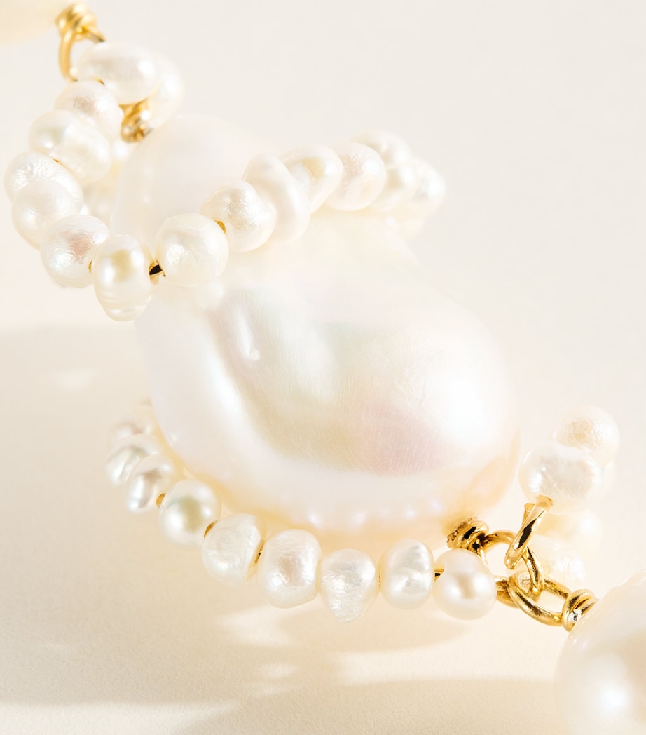 Completedworks Gold-Plated Freshwater Pearl Drop Earrings Gold Plated Image 5