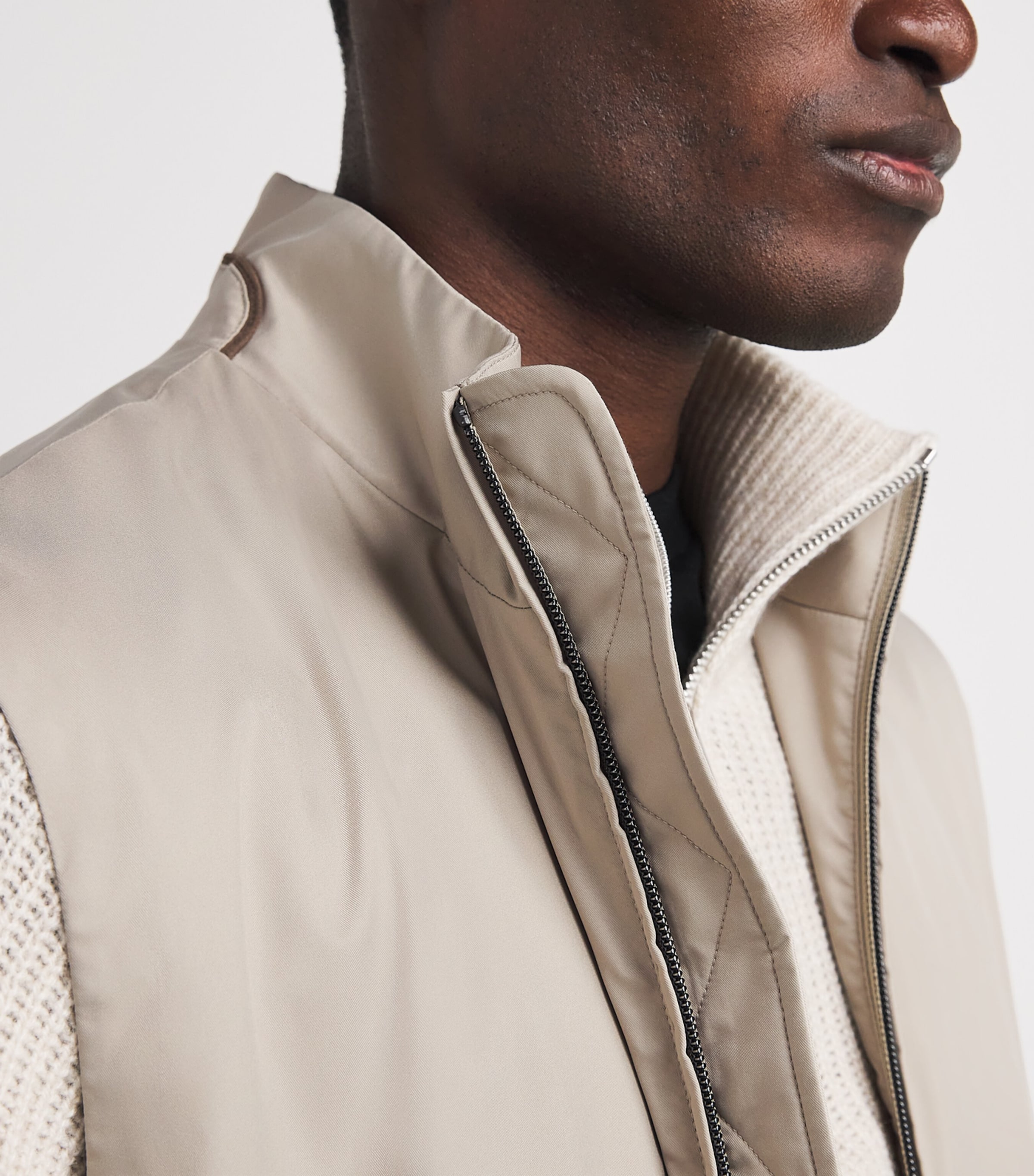Canali Mens High-Neck Gilet Grey Image 3