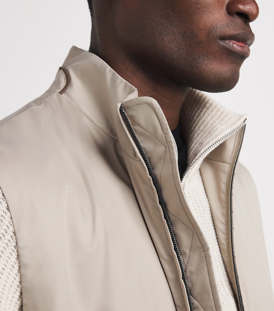 Canali Mens High-Neck Gilet Grey Image 3