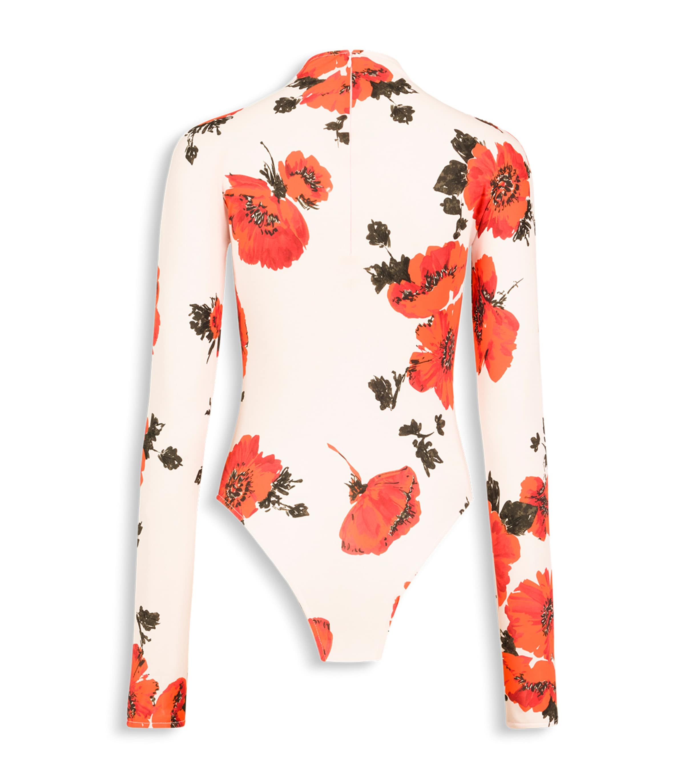 Alaïa Womens Floral Print Bodysuit Pink/red Image 2