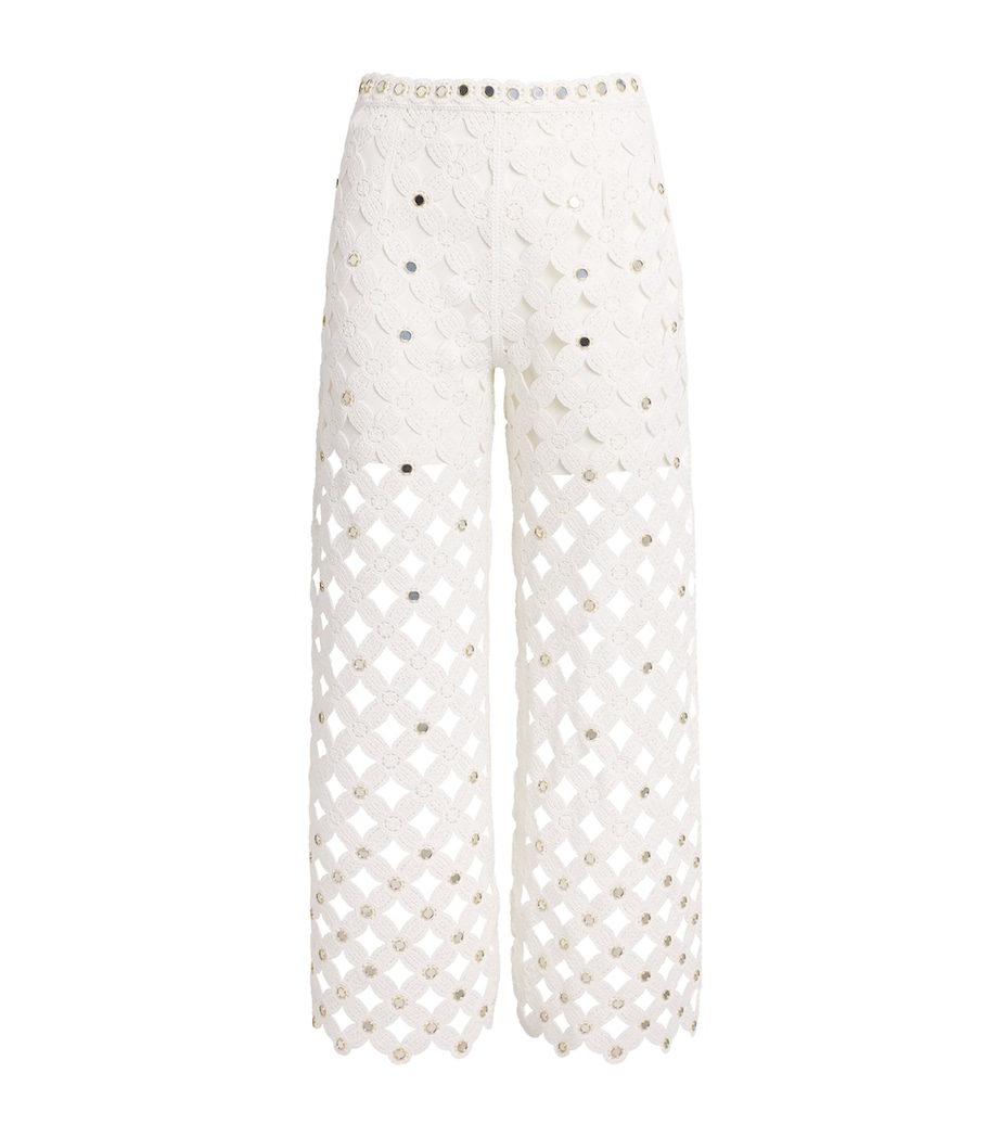 Maje Womens Crochet Trousers White Image 1