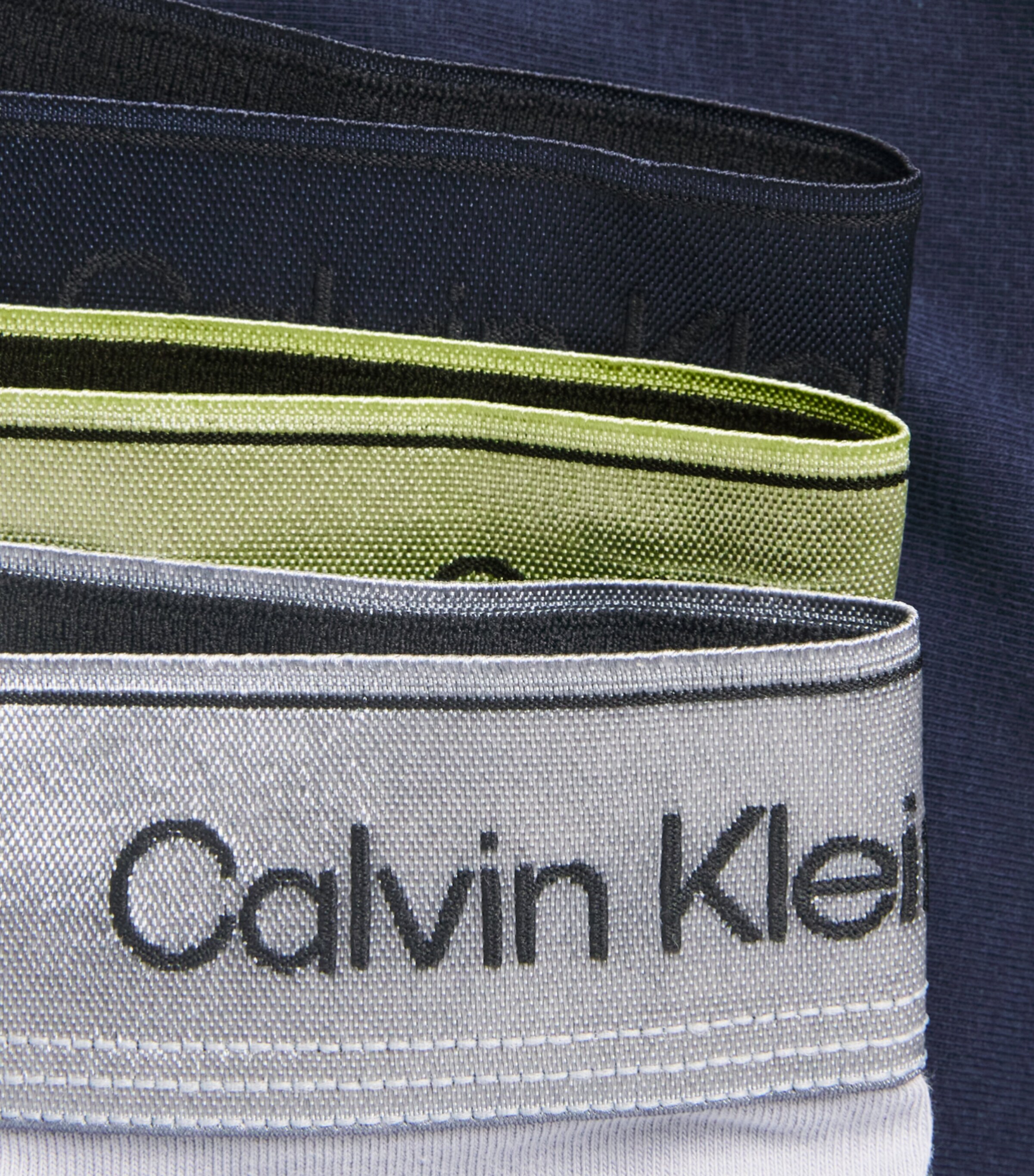 Calvin Klein Mens Cotton Stretch Icon Metallic Boxer Briefs (Pack of 3) Sl/crm/grey Image 5