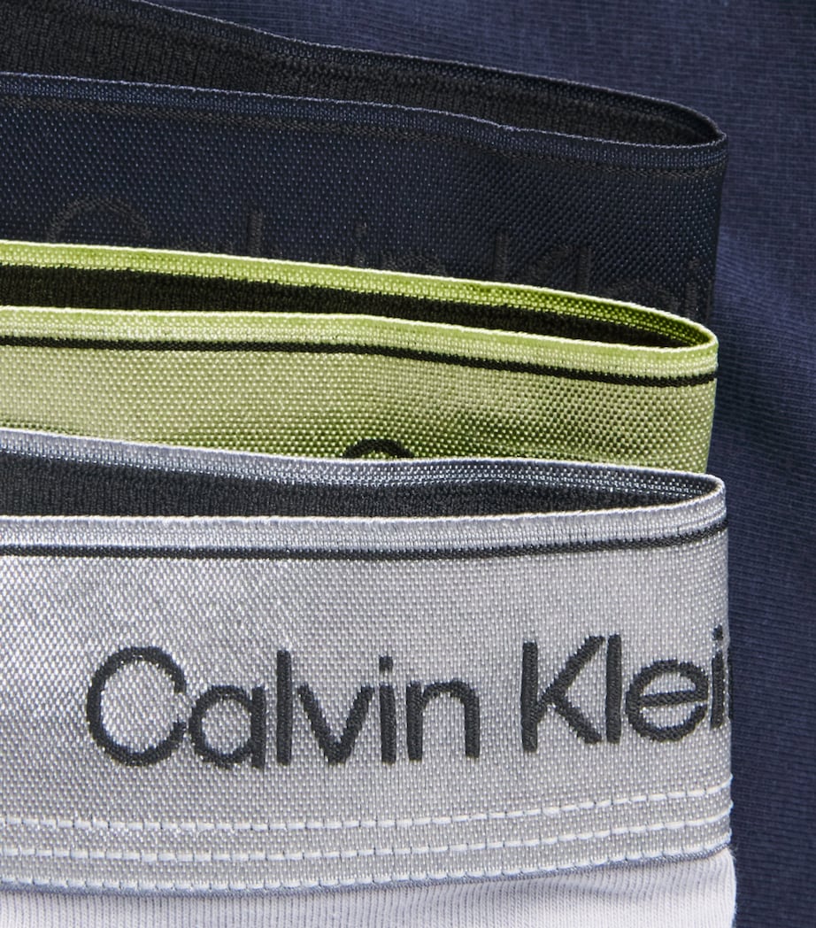Calvin Klein Mens Cotton Stretch Icon Metallic Boxer Briefs (Pack of 3) Sl/crm/grey Image 5