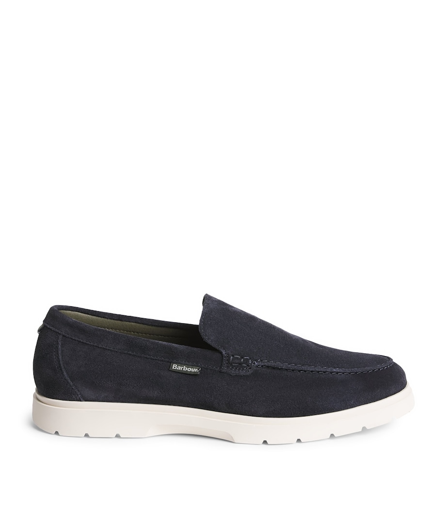 Barbour Suede Carty Loafers Navy Image 1