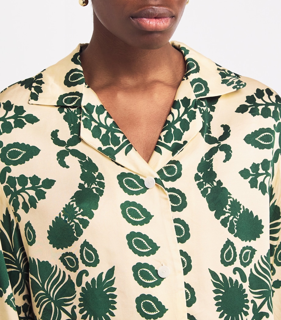 Printed Short-Sleeve Shirt ECRU / GREEN Image 6