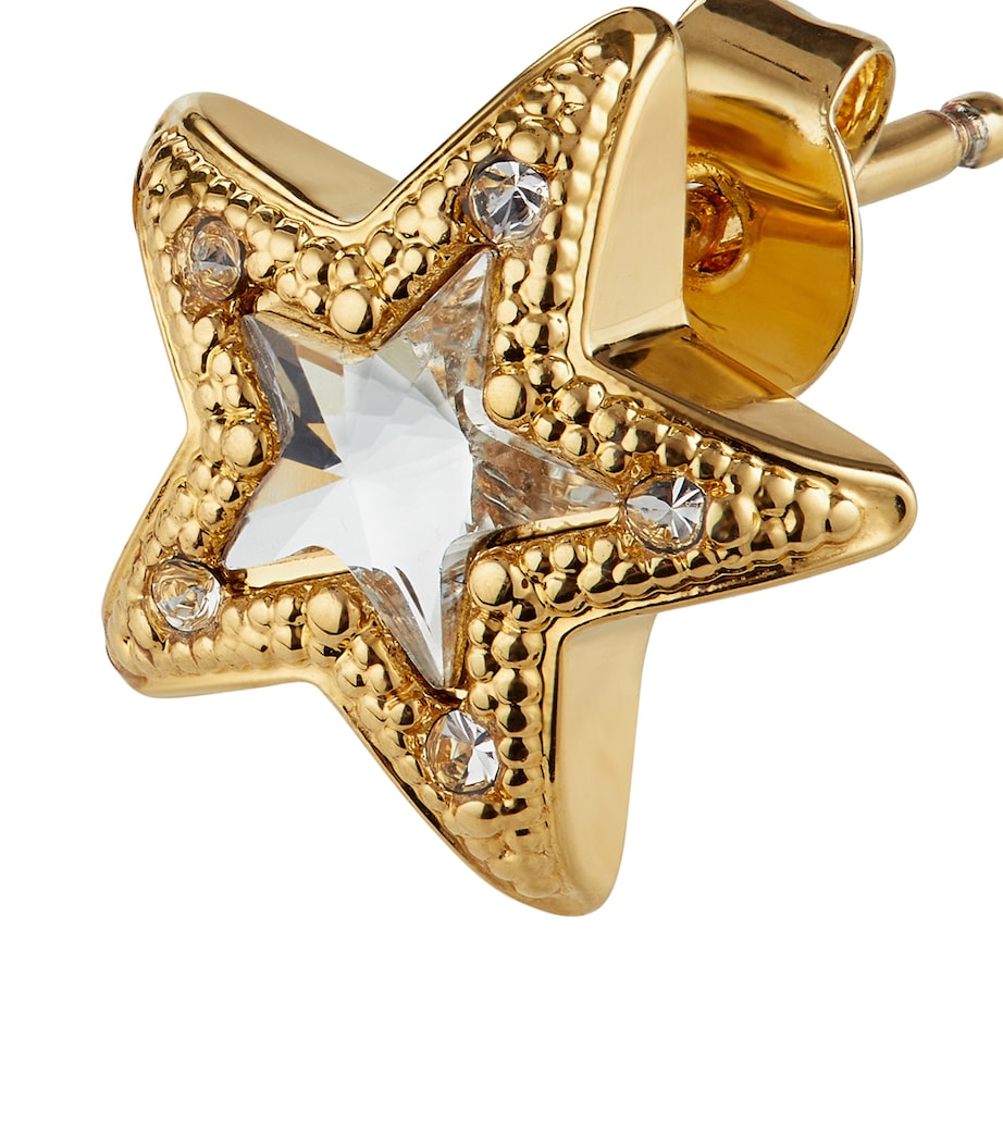 Crystal Star Stud Earrings GOLD Image 2