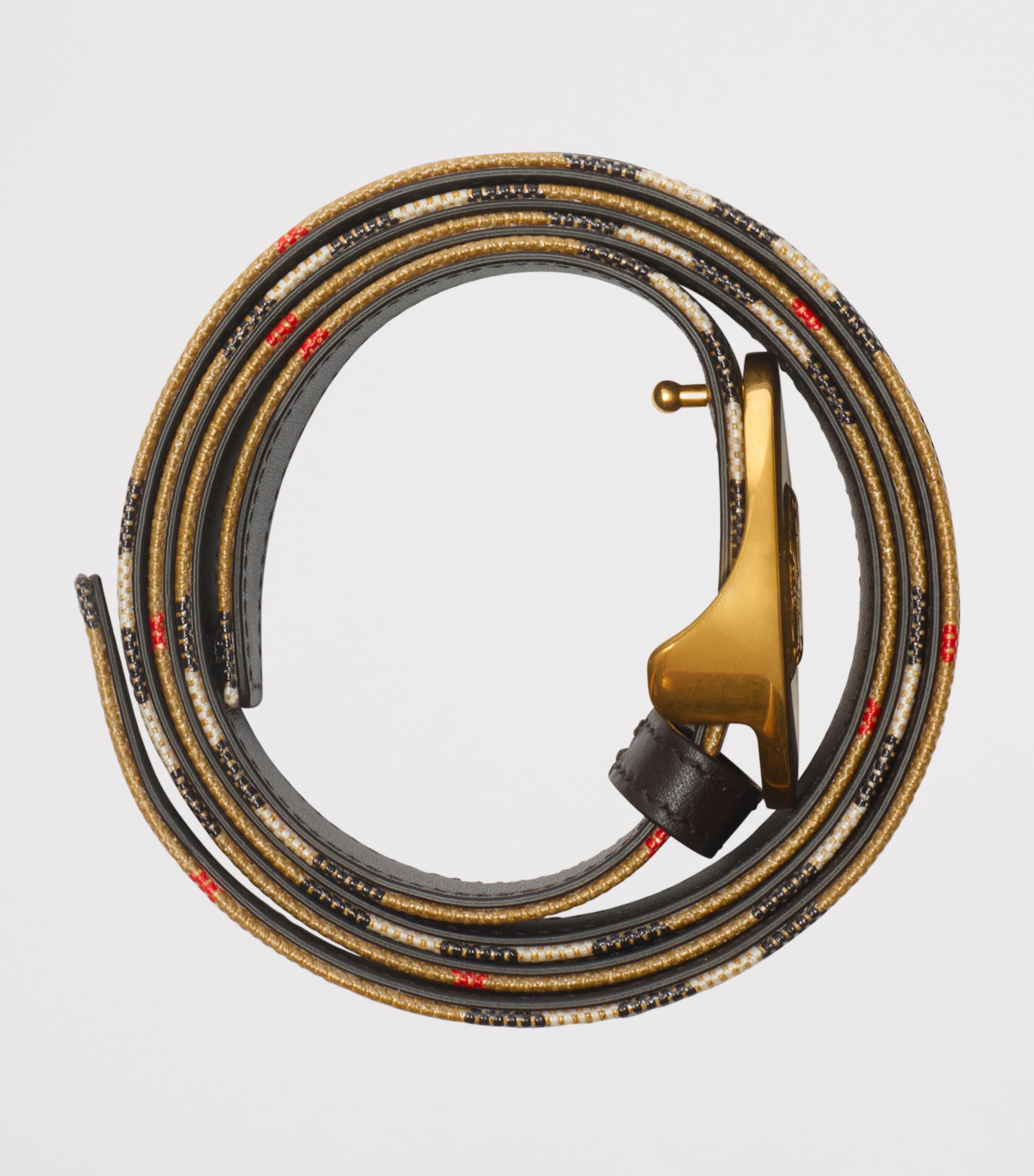 Leather EKD Stamp Reversible Belt SAND/PEAT/GOLD Image 3