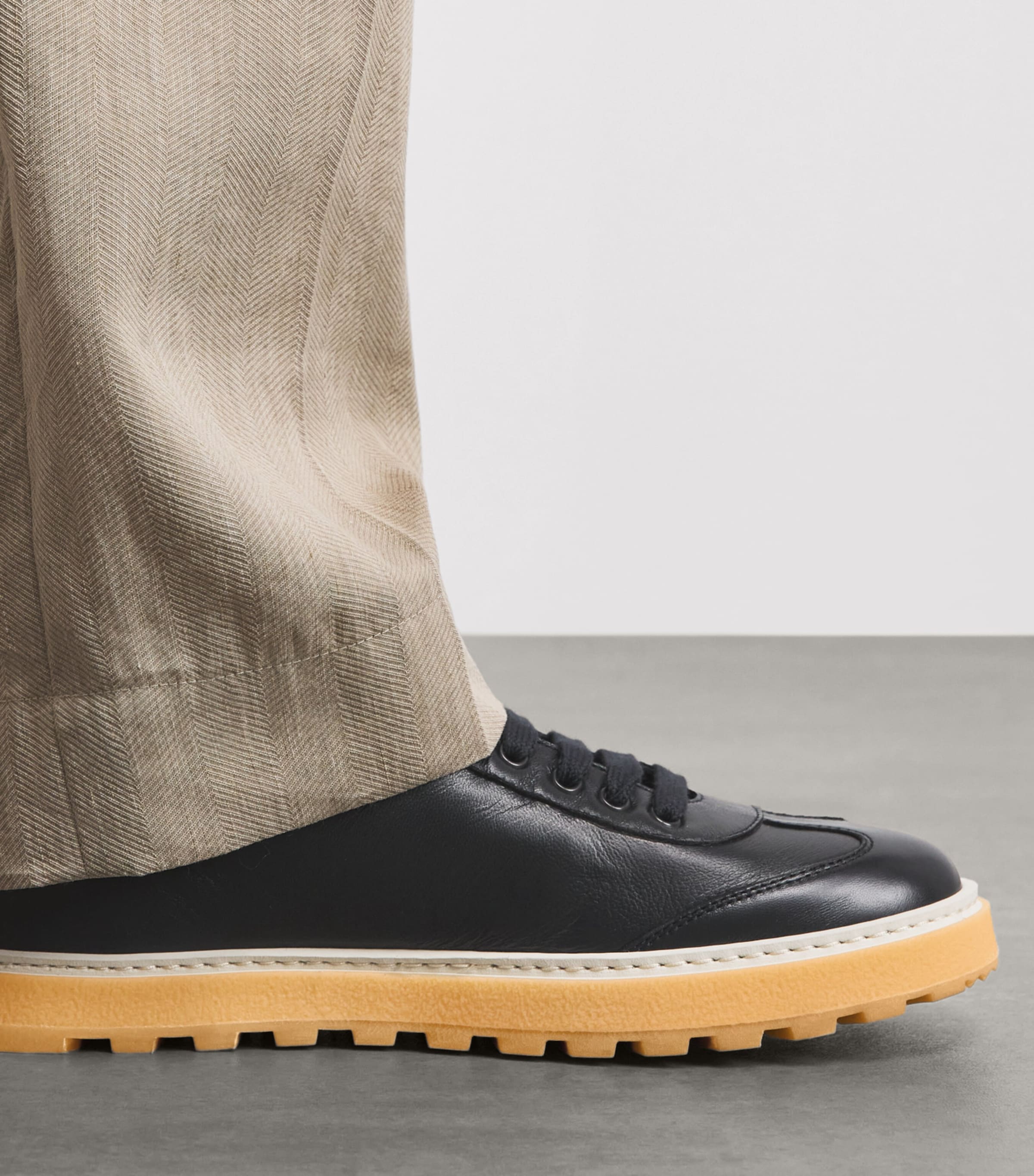 Isaia Leather Sneakers Image 2