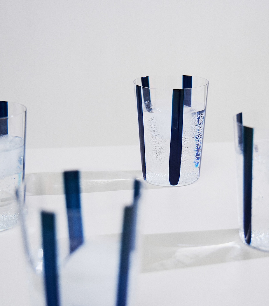 Set of 4 Nova Stripe Tumblers (500ml) NAVY / CLEAR Image 6