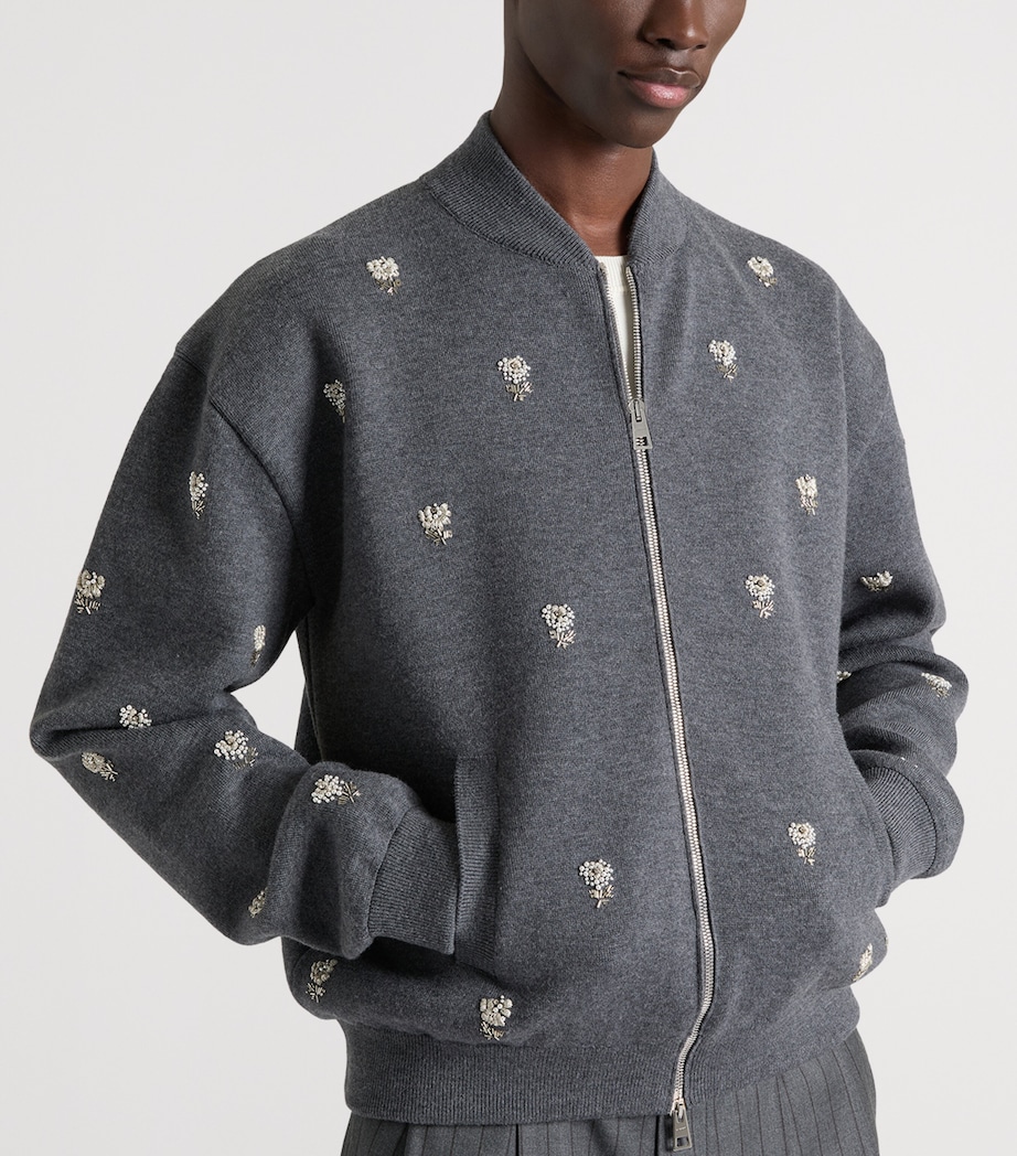 Givenchy Mens Wool Embroidered Bomber Jacket Image 4