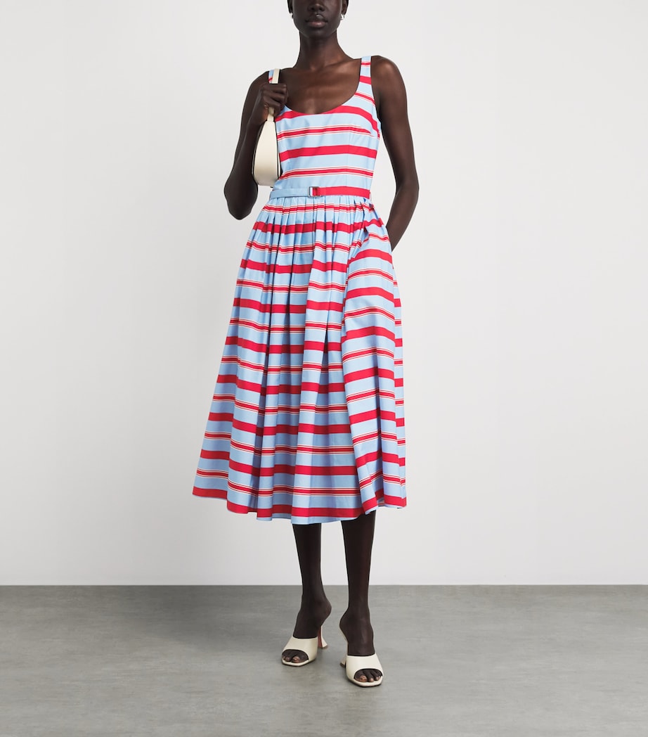 Emilia Wickstead Womens Cotton Stripe Eglatine Dress Bayedere Stripe Image 2