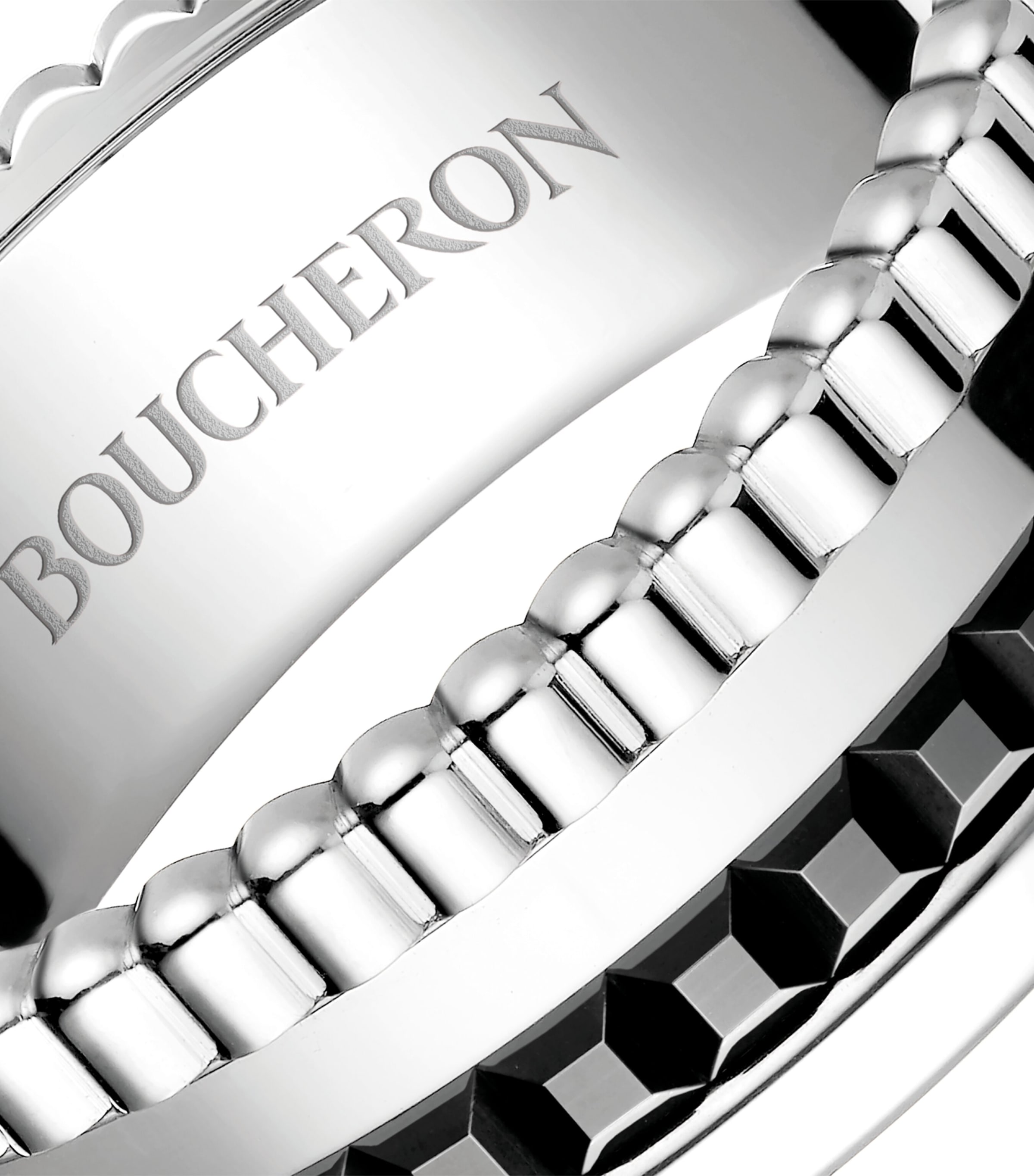 Small White Gold Quatre Black Ring NO COLOUR Image 3