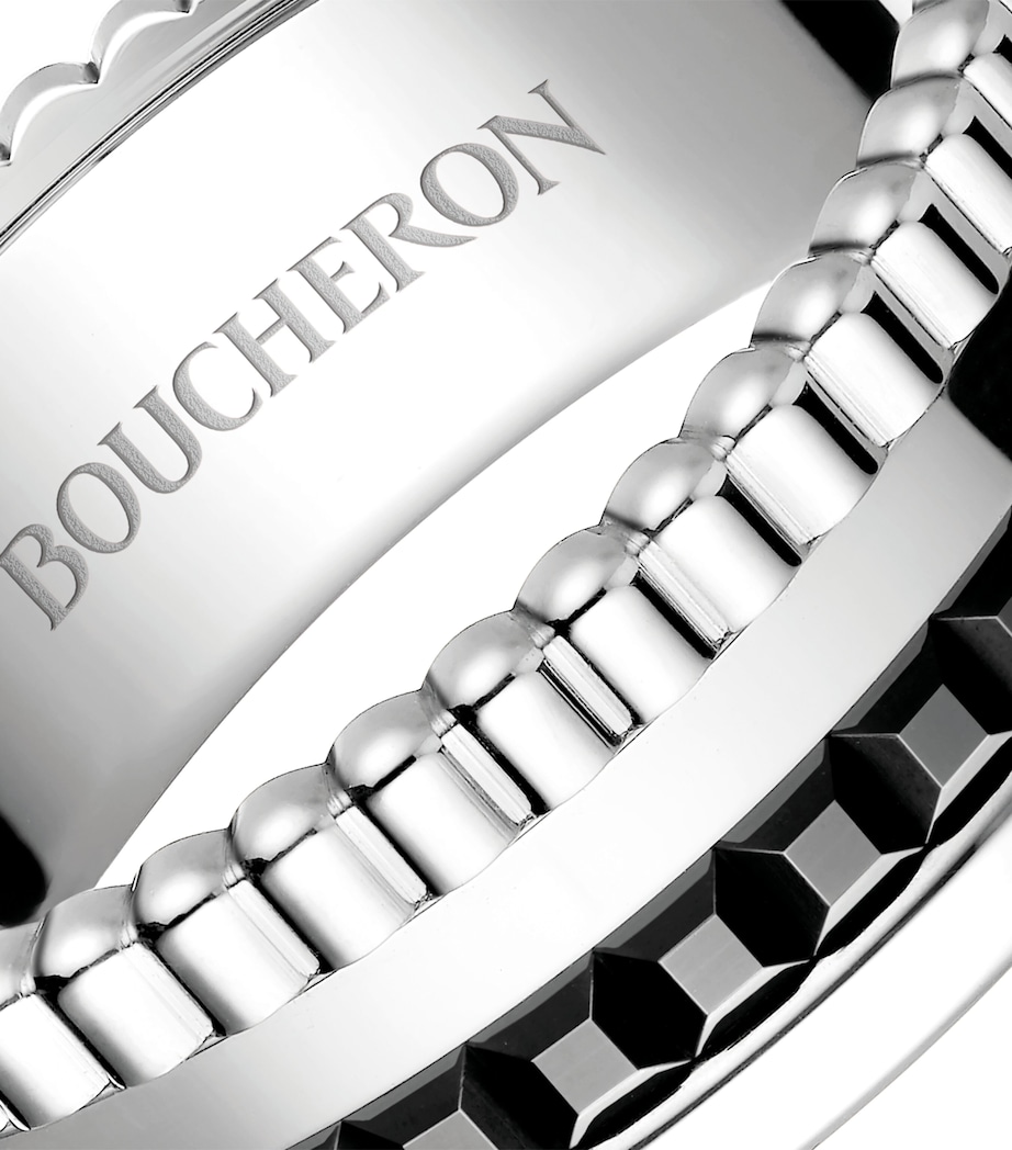 Small White Gold Quatre Black Ring NO COLOUR Image 3