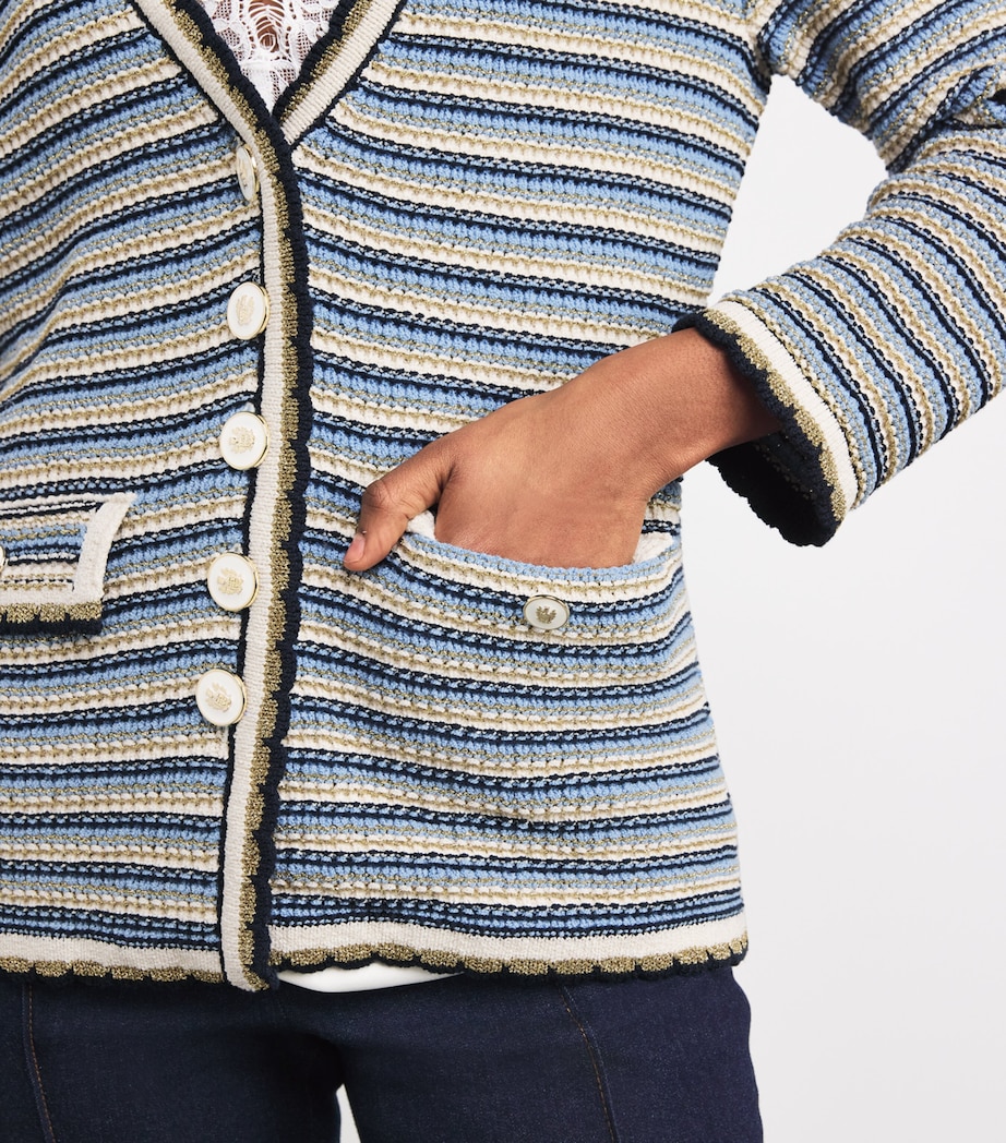 Cotton-Blend Ceriani Cardigan NAVY MULTI Image 6