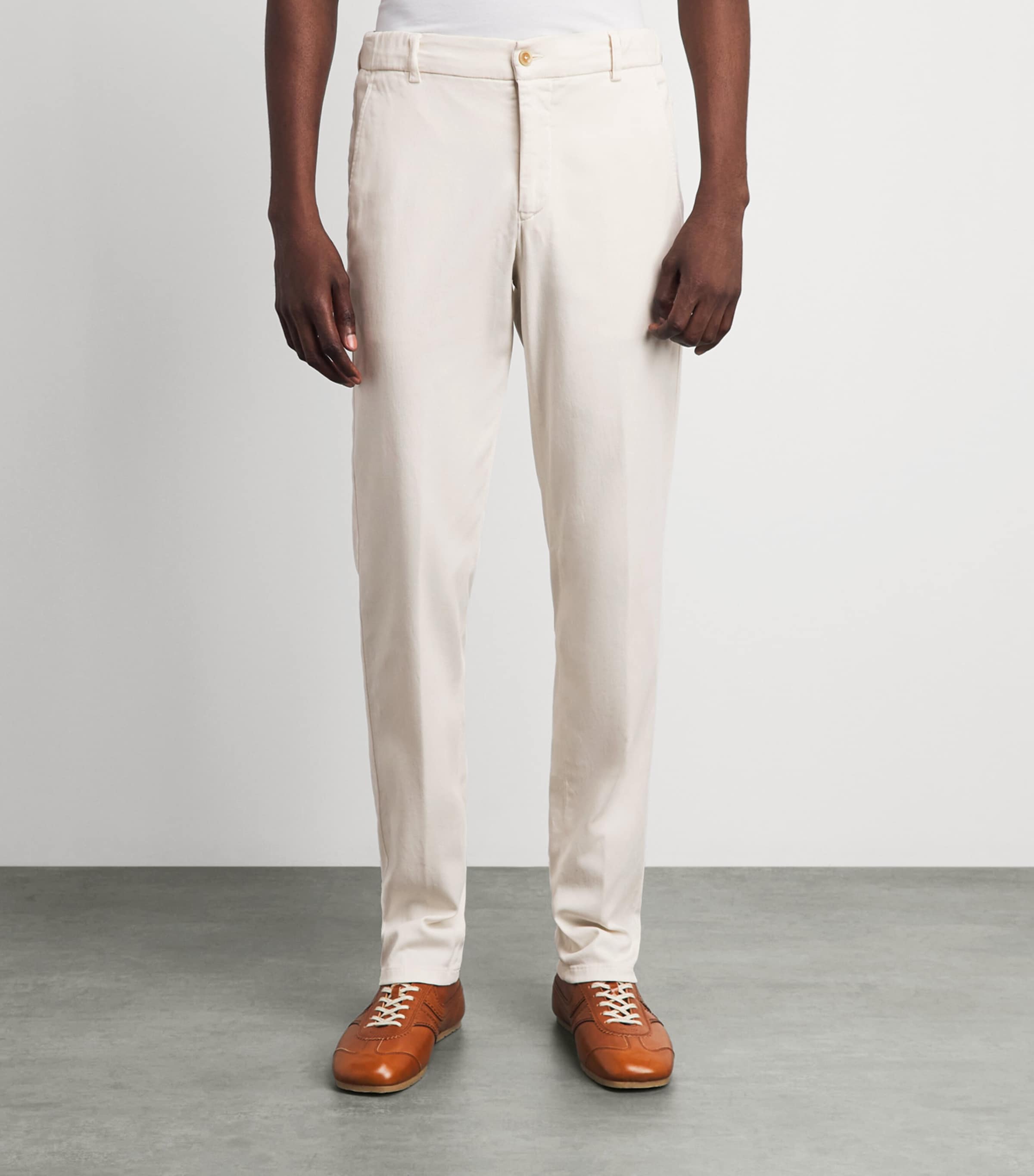 Marco Pescarolo Womens Charm-Detail Chinos Off White Image 4