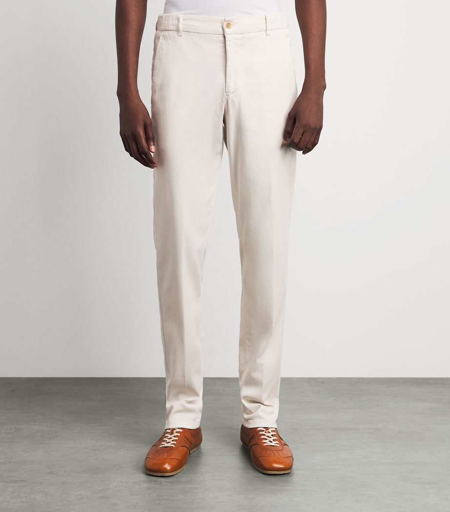 Marco Pescarolo Womens Charm-Detail Chinos Off White Image 4