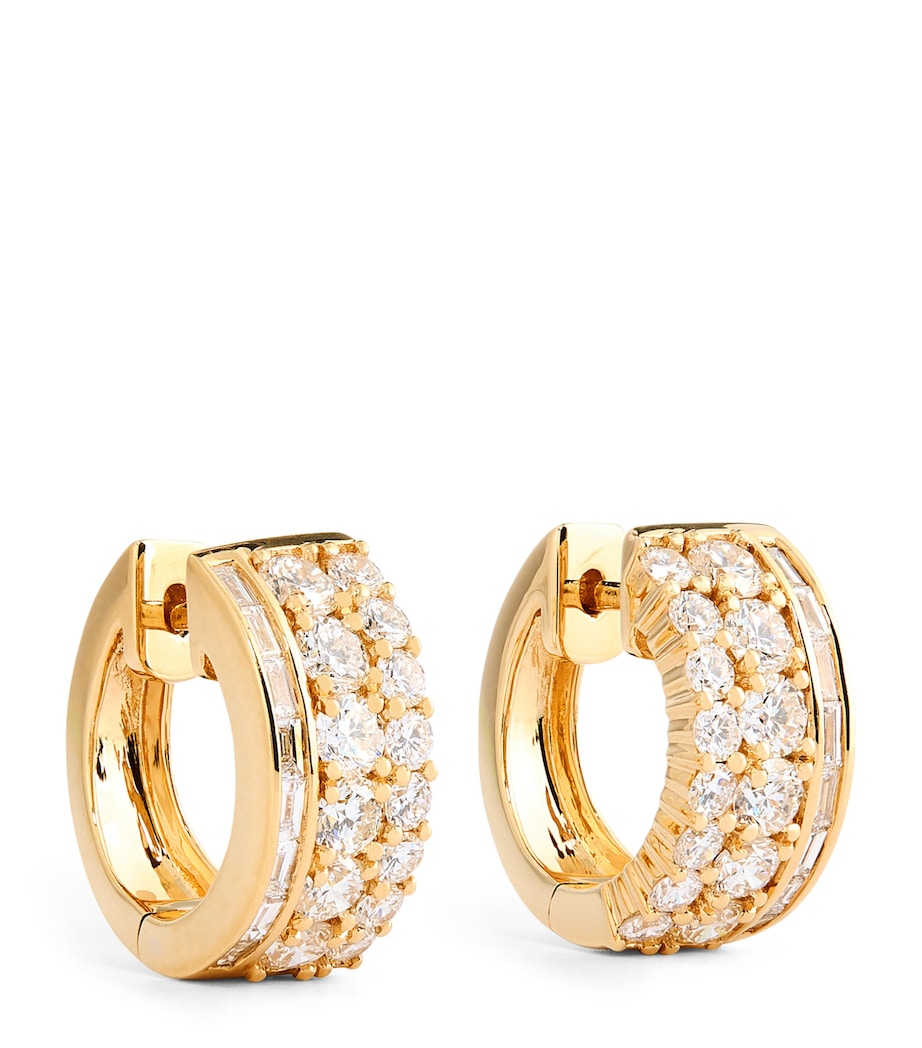 Yellow Gold and Diamond Lola Huggie Earrings YELLOW GOLD Image 1