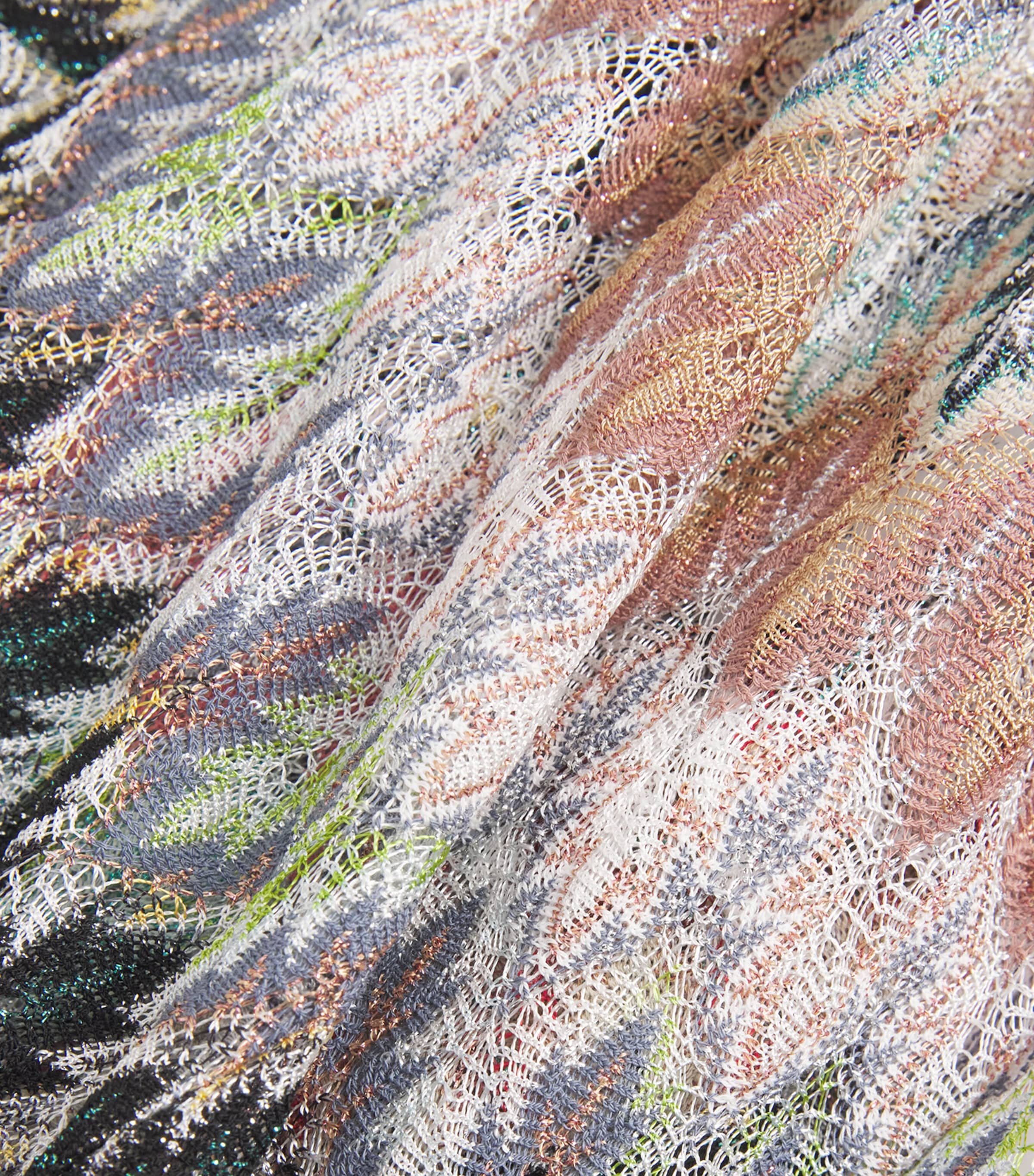 Missoni Womens Lurex Zigzag Long Cardigan Wht/pink/blue Image 6