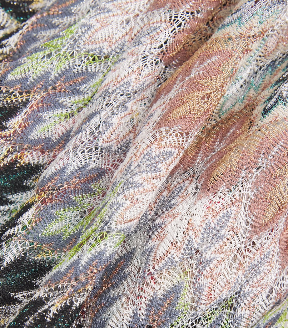Missoni Womens Lurex Zigzag Long Cardigan Wht/pink/blue Image 6