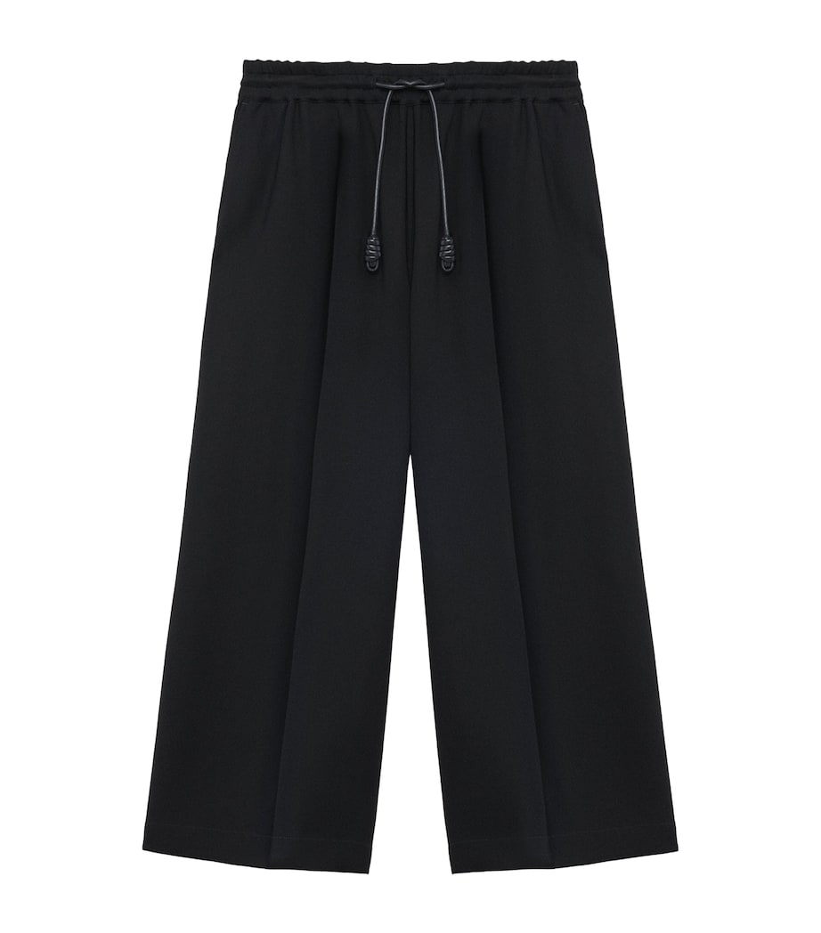 Cropped Wide-Leg Trousers BLACK Image 1