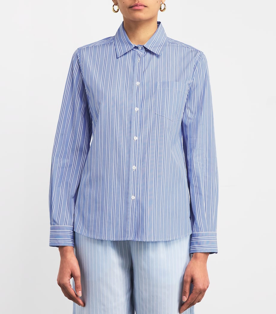 Cotton Poplin Stripe Shirt LIGHT BLUE Image 3