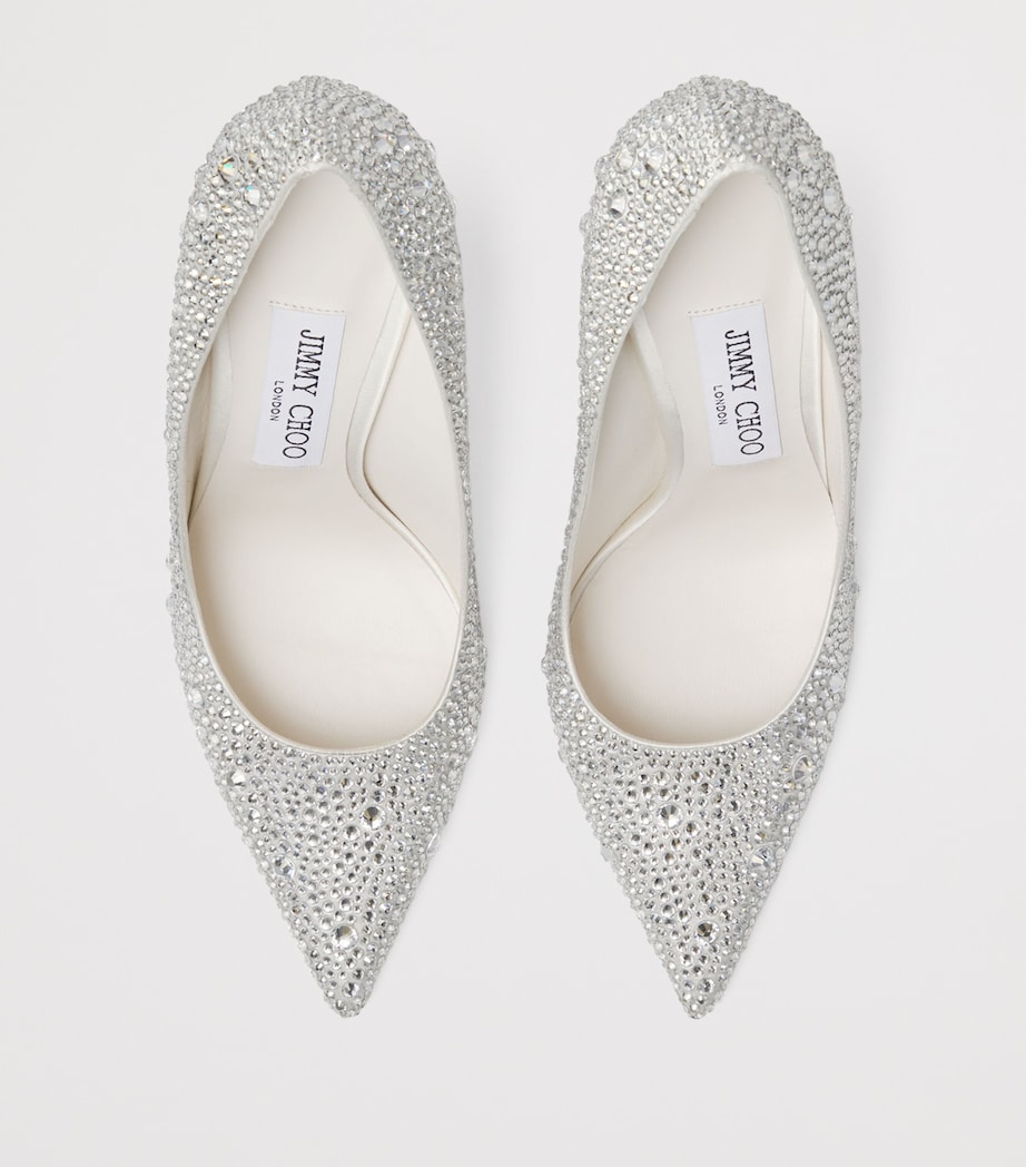 Love 100 Embellished Satin Pumps IVORY/CRYSTAL Image 4