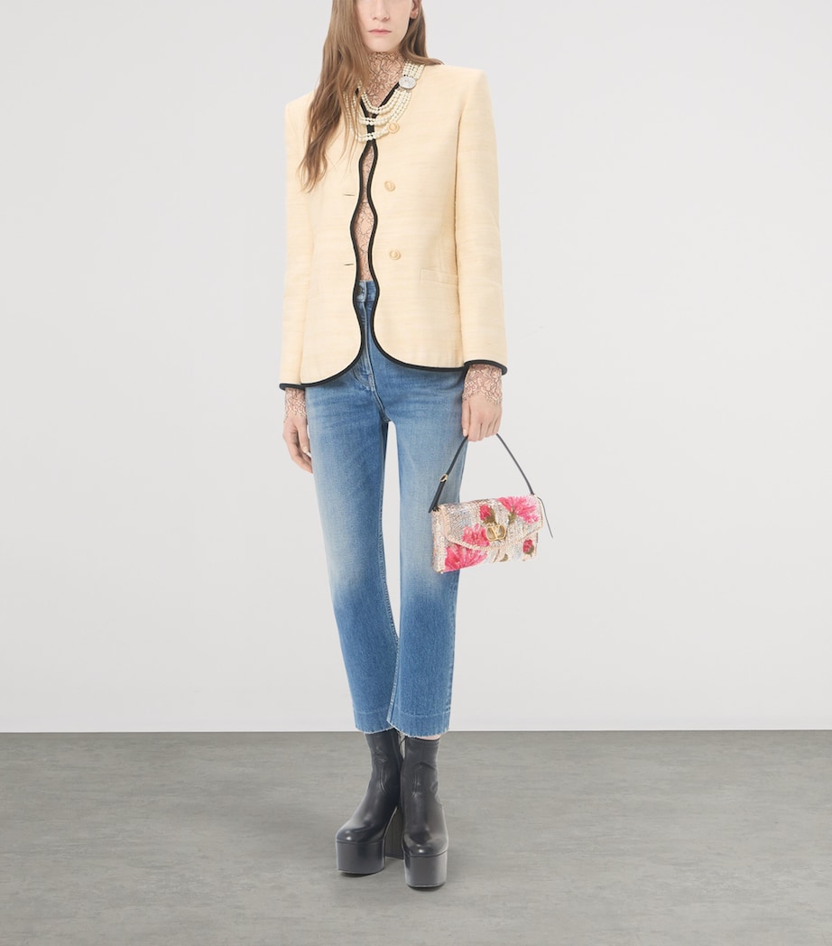 Valentino Garavani Silk Sequined DeVain Shoulder Bag Image 2