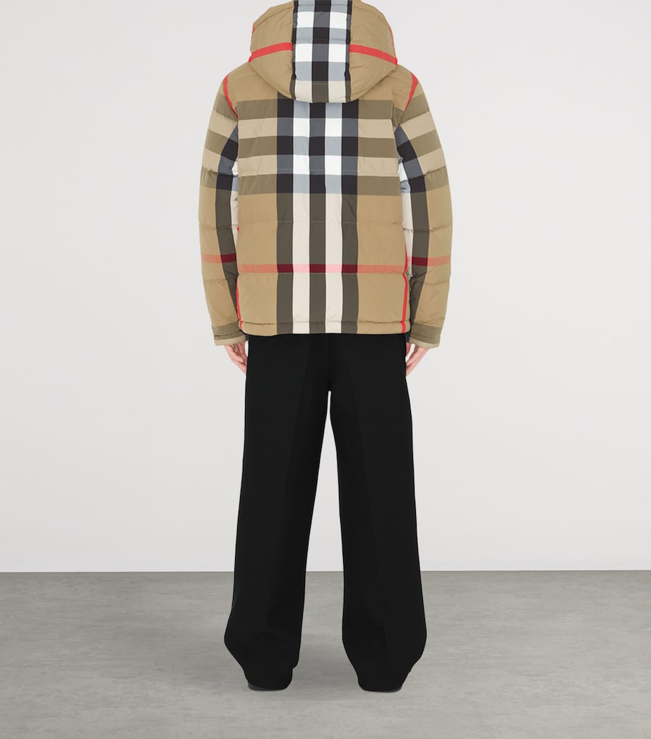 Burberry Mens Reversible Check Puffer Jacket A Beige/black Down Image 4