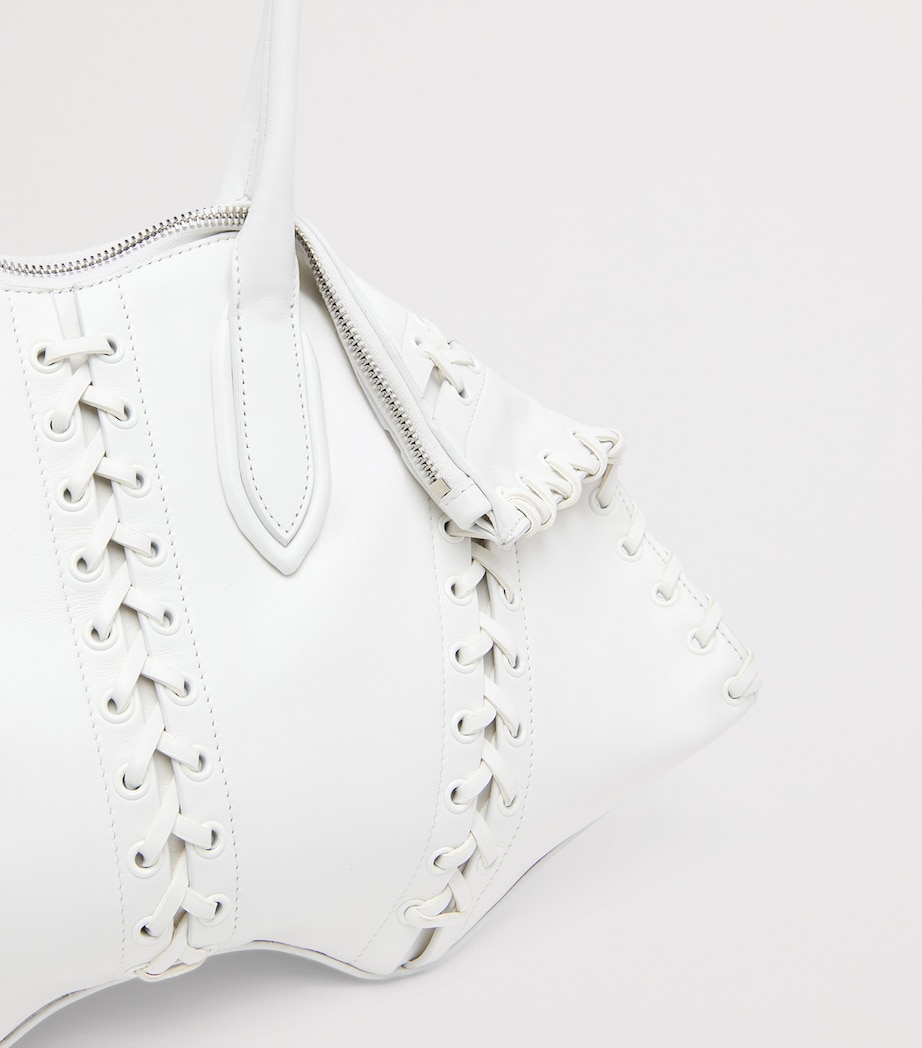 McQueen Leather Lace-Up Manta Top-Handle Bag Image 5