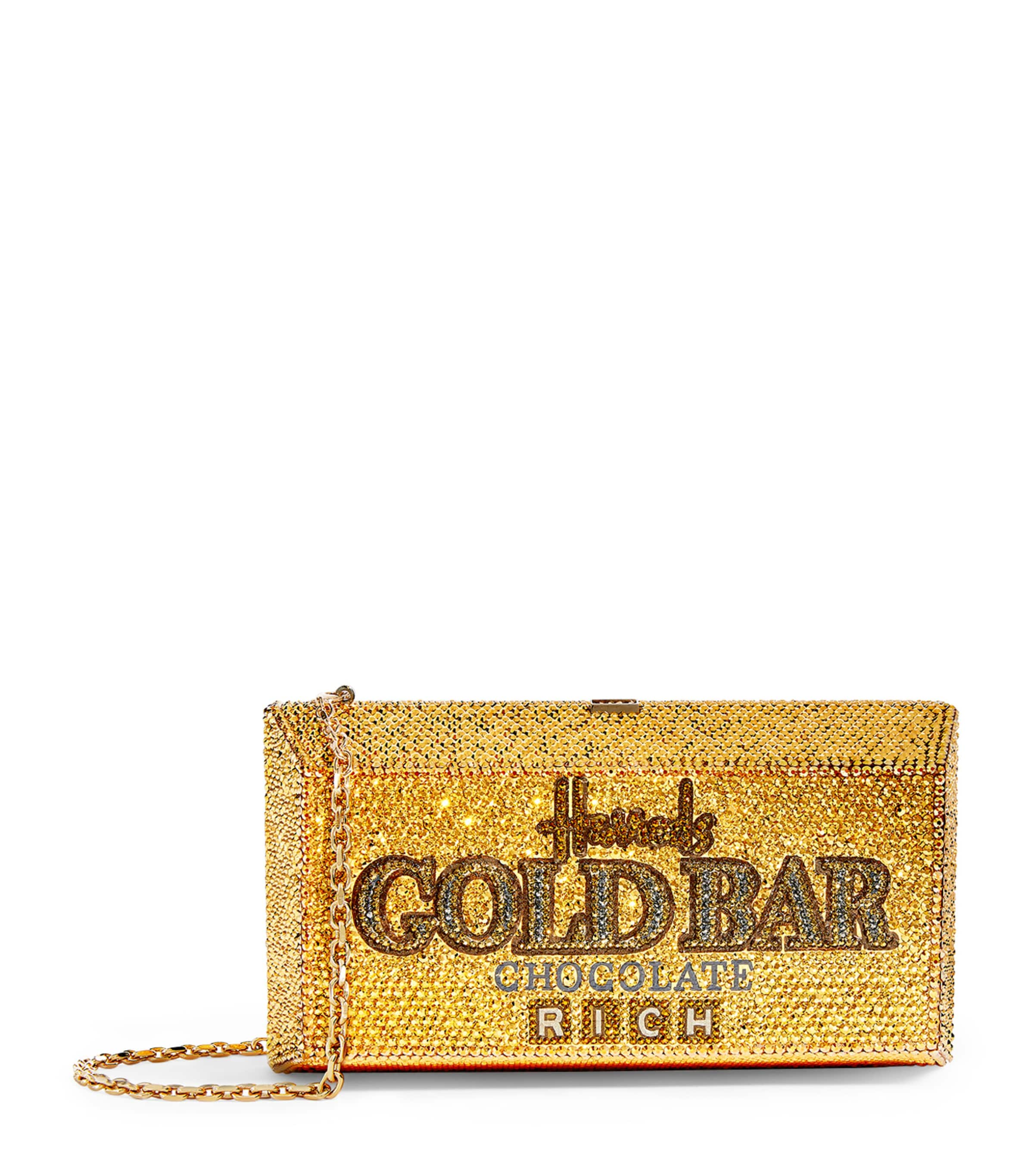 Judith Leiber Small Harrods Gold Chocolate Brick Minaudière