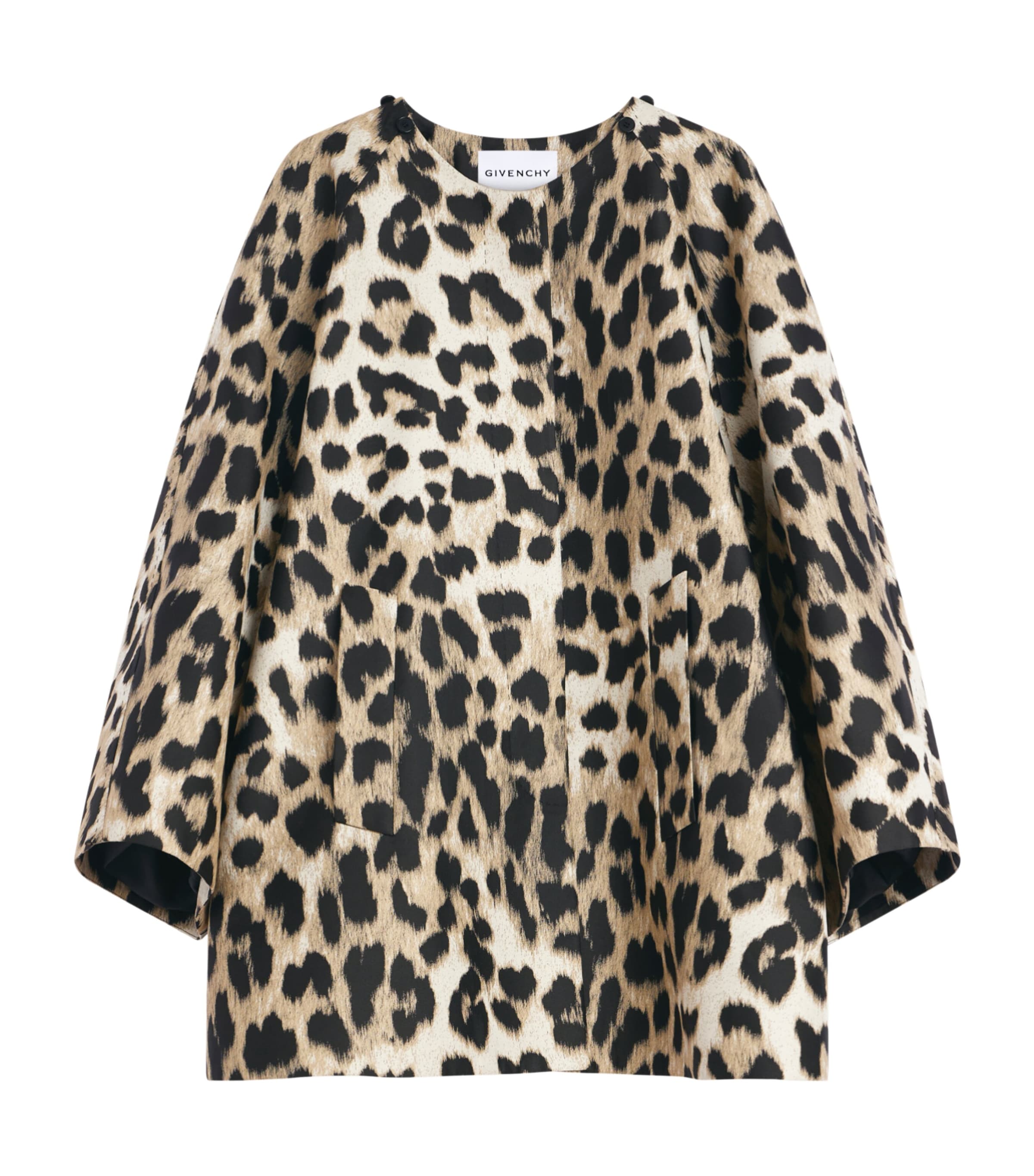 Givenchy Womens Leopard Print Bow-Detail Parka Image 1