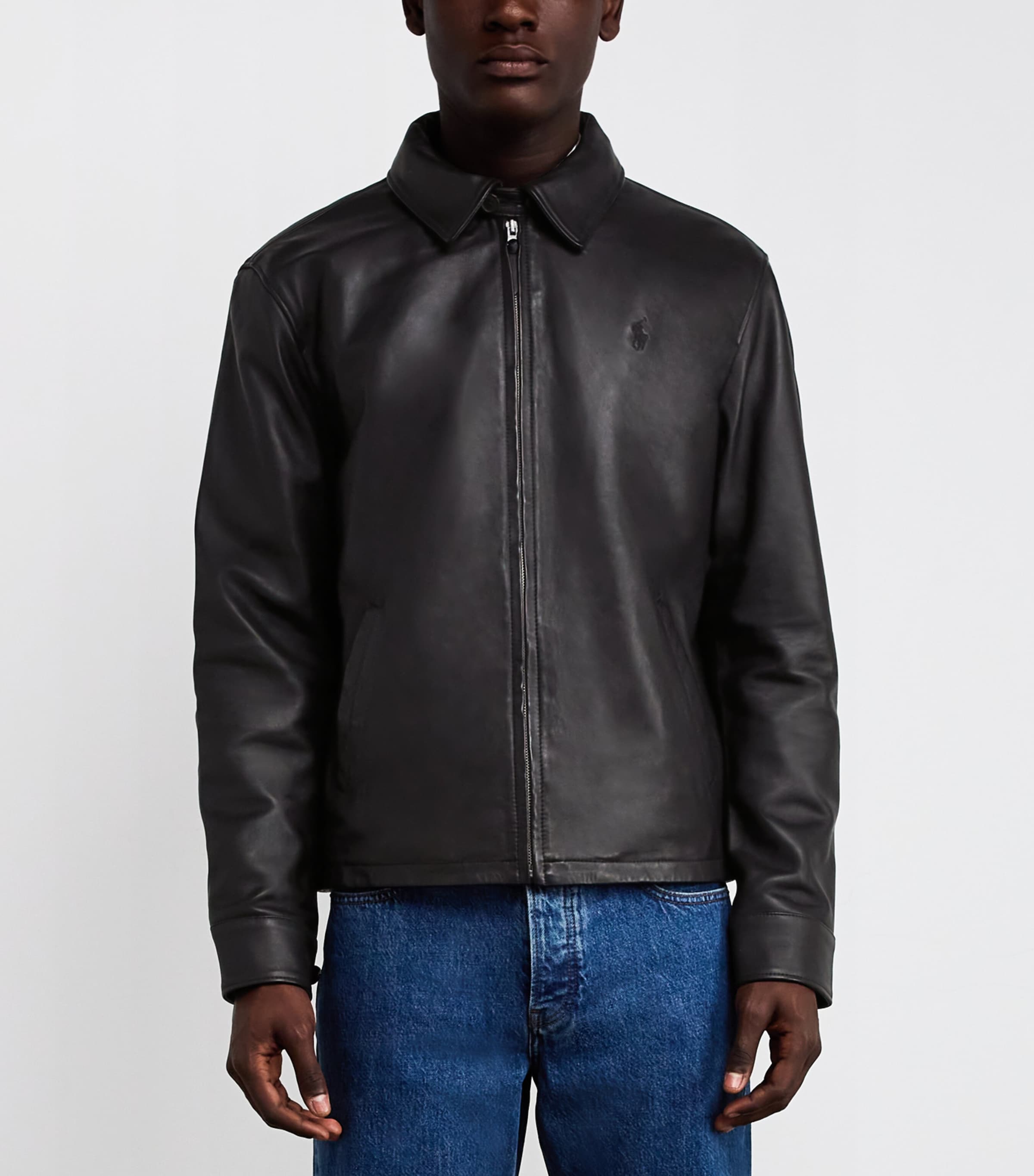 Polo Ralph Lauren Leather Jacket 刺繍なし POLO RALPH LAUREN ​Washed Leather Shirt Jacket. SIZE S. BNWT