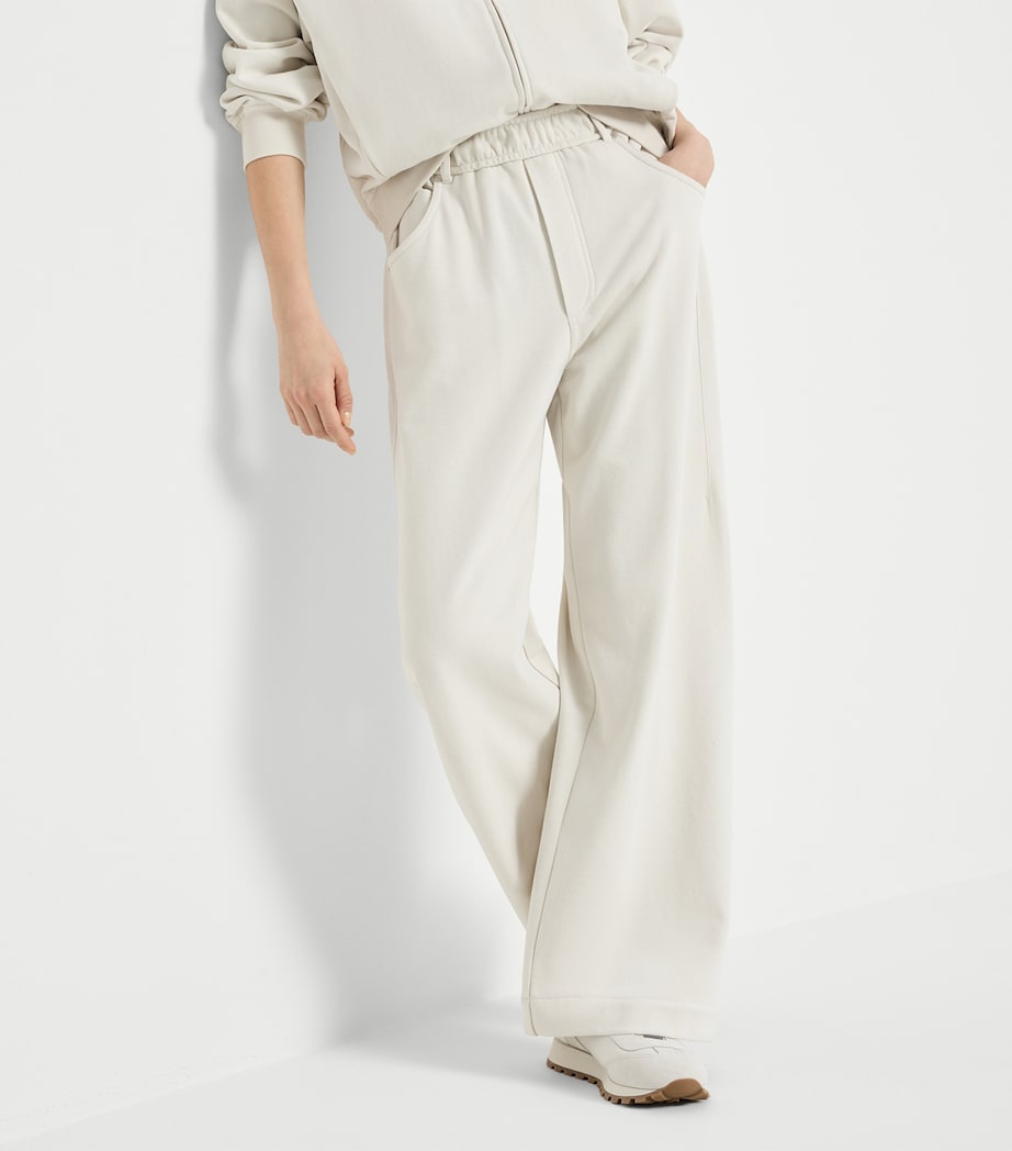 Brunello Cucinelli Womens French Terry Wide-Leg Sweatpants Image 4