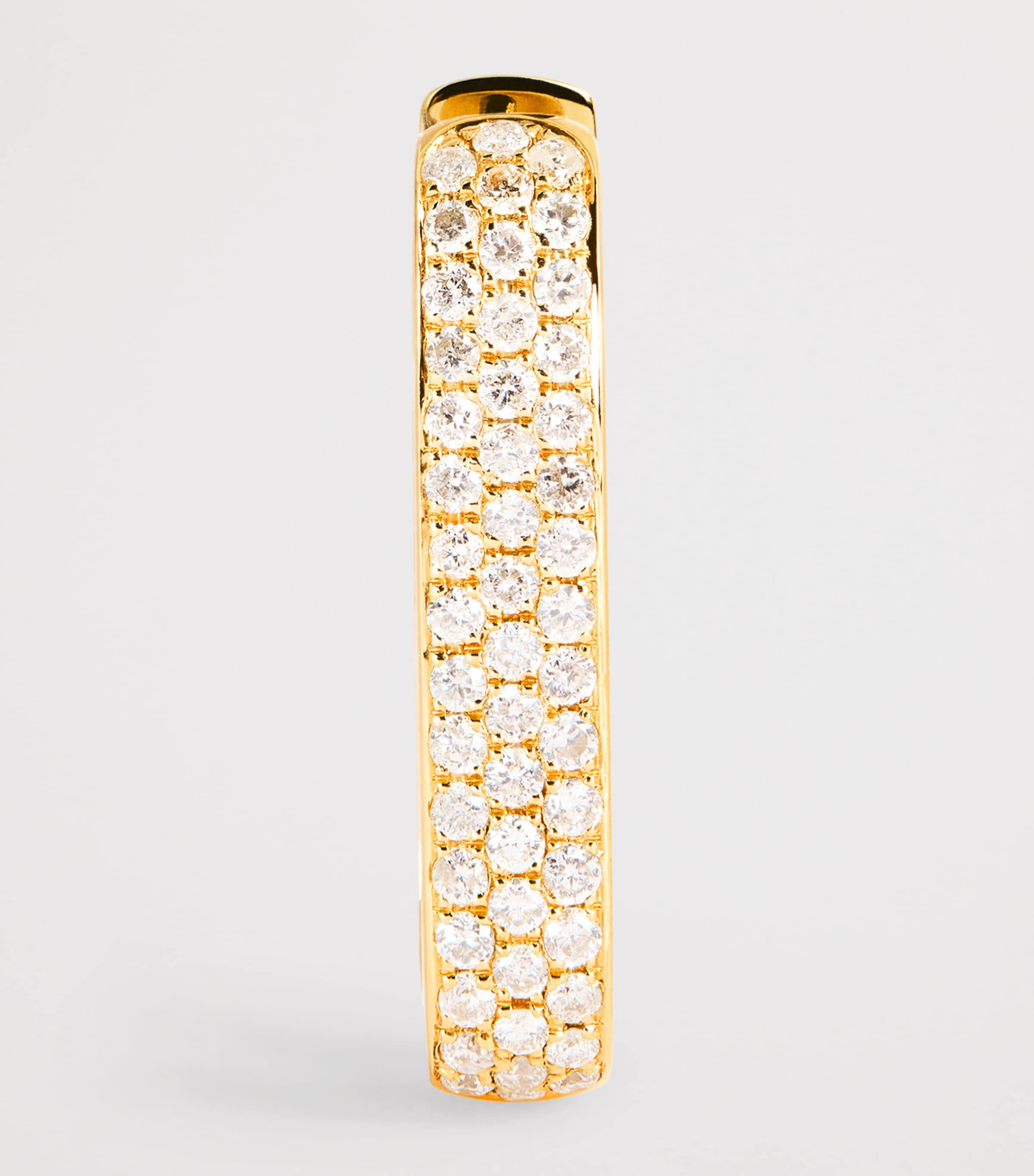 Yellow Gold and Diamond Single Hoop Earring YELLOW GOLD Image 3